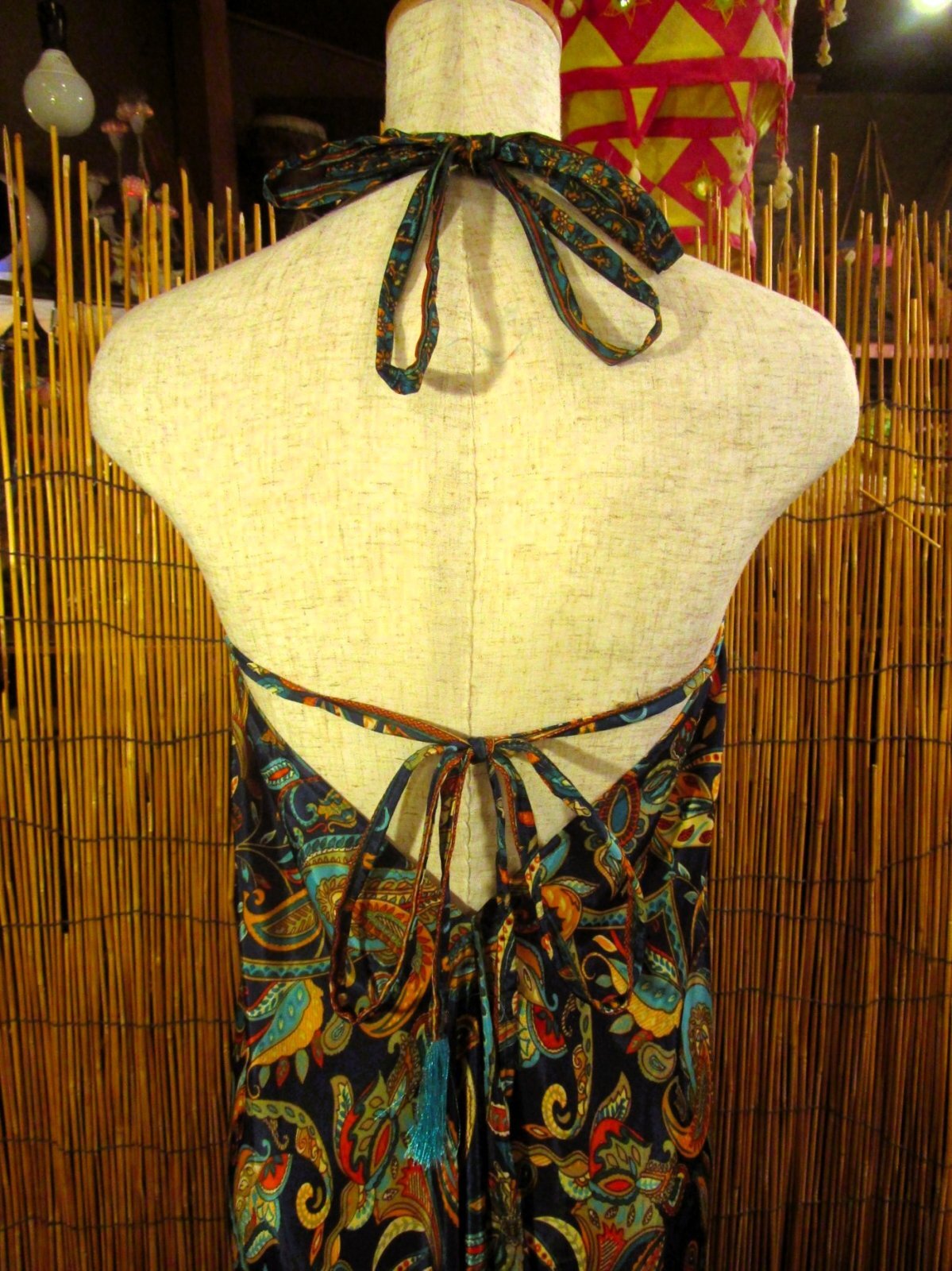 画像5: サリー生地＊ポリエステル素材＊ホルターネック＊ロング丈＊ワンピース