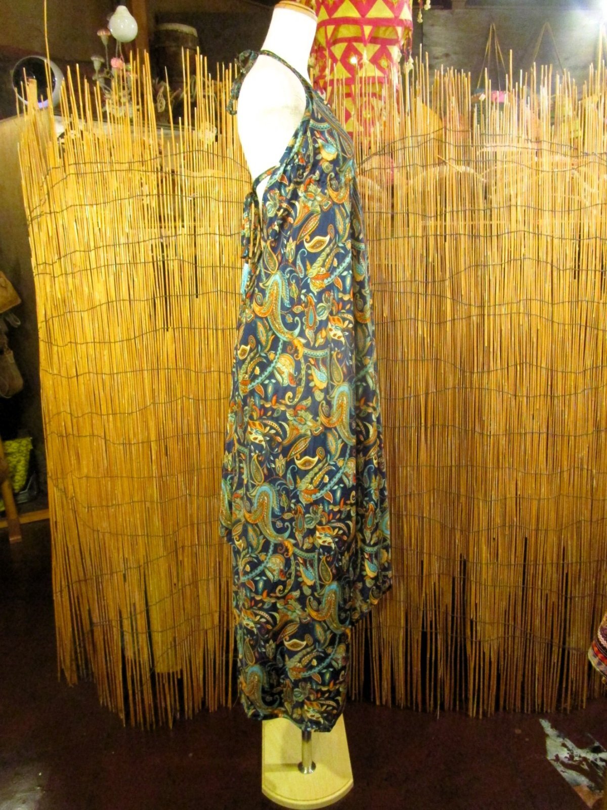 画像2: サリー生地＊ポリエステル素材＊ホルターネック＊ロング丈＊ワンピース