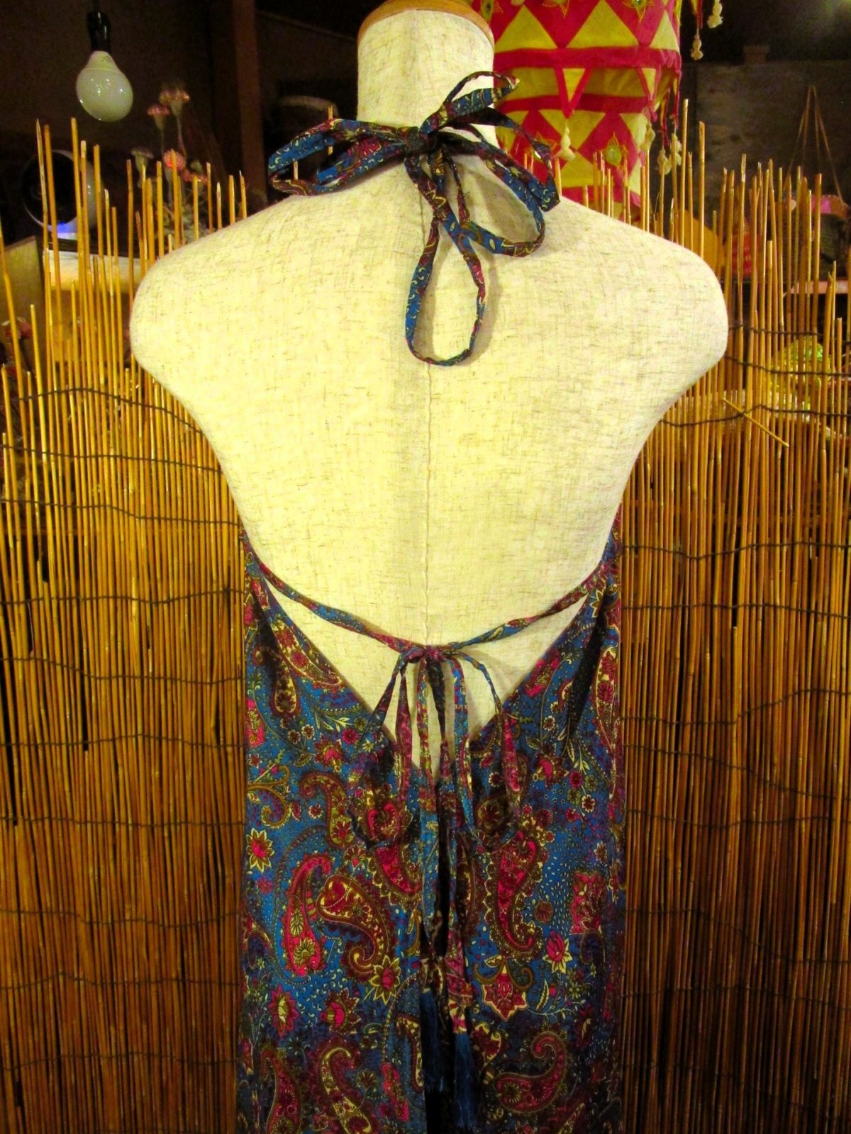 画像5: サリー生地＊ポリエステル素材＊ホルターネック＊ロング丈＊ワンピース