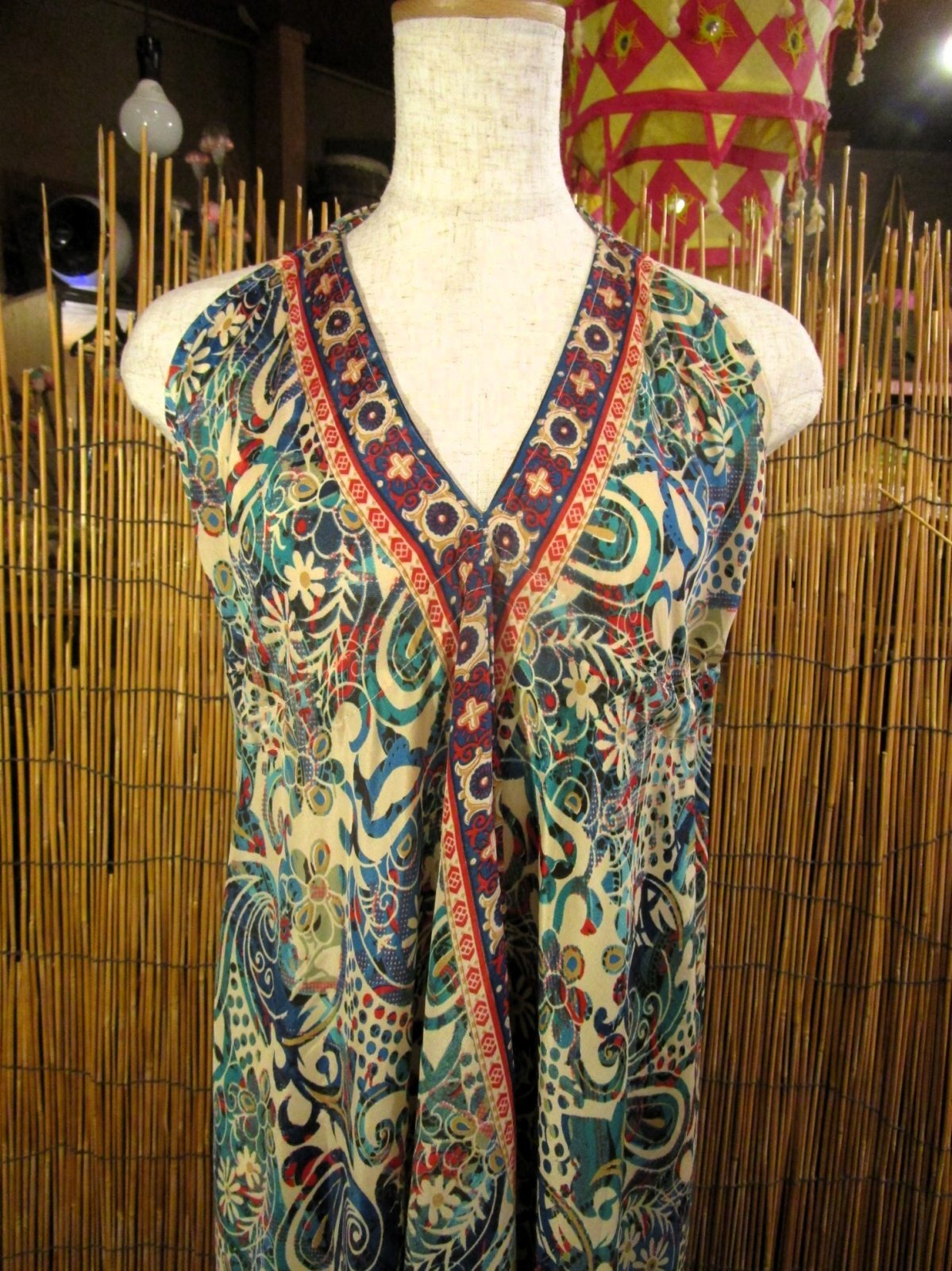 画像4: サリー生地＊ポリエステル素材＊ホルターネック＊ロング丈＊ワンピース