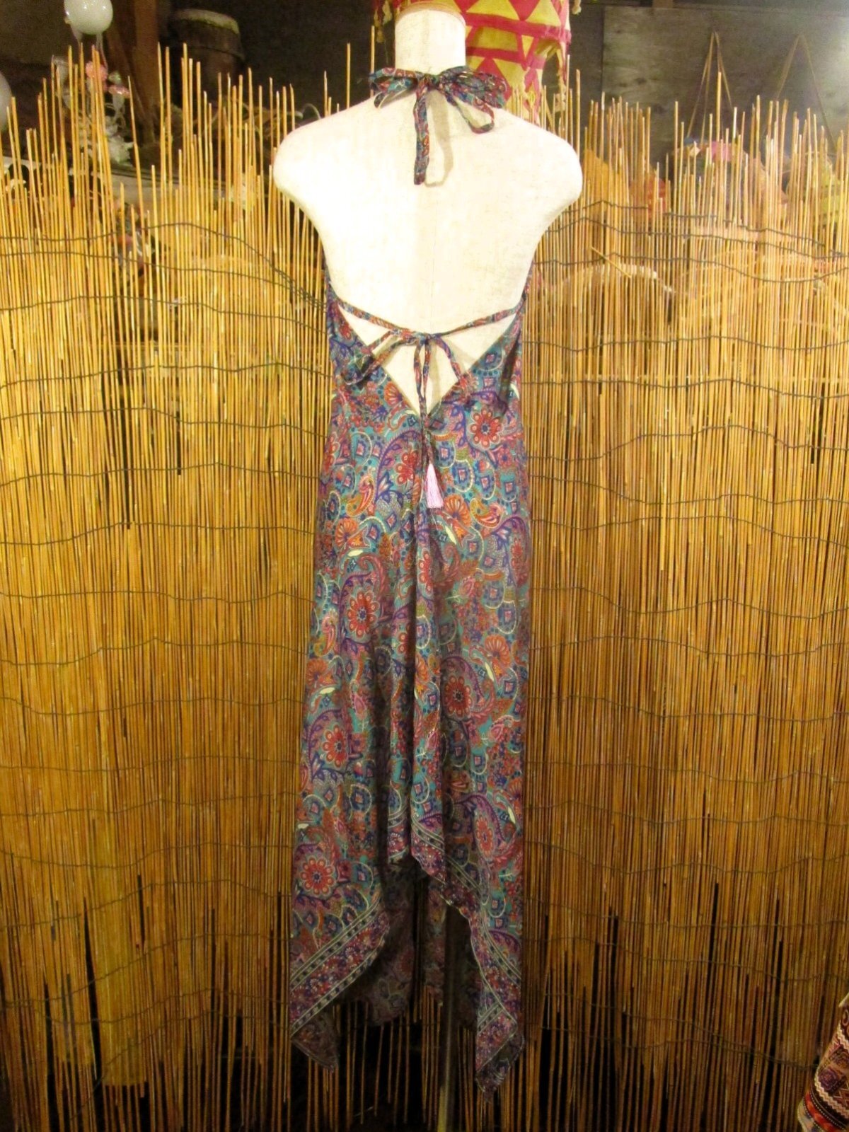 画像3: サリー生地＊ポリエステル素材＊ホルターネック＊ロング丈＊ワンピース