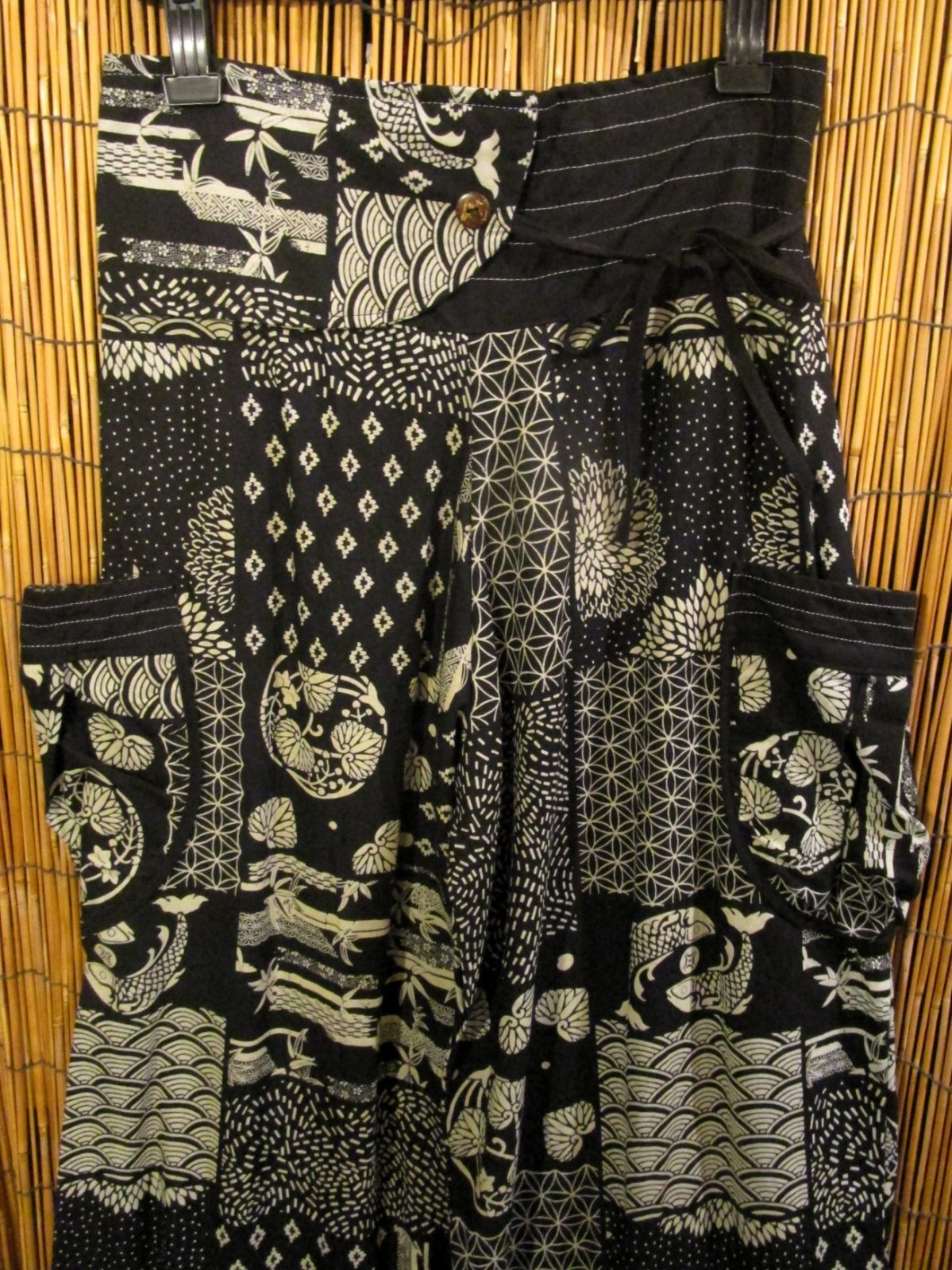 画像2: 和風プリント＊コットン素材＊カーゴタイプ＊アラジンパンツ 