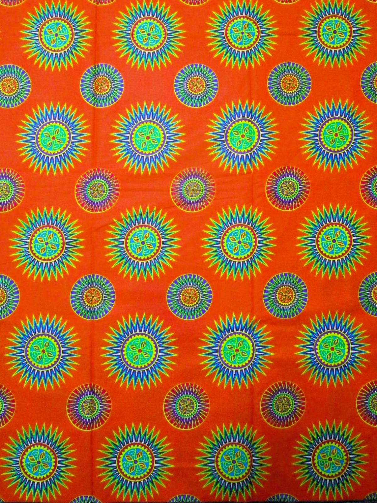 画像1: アフリカンプリント生地 パーニュ