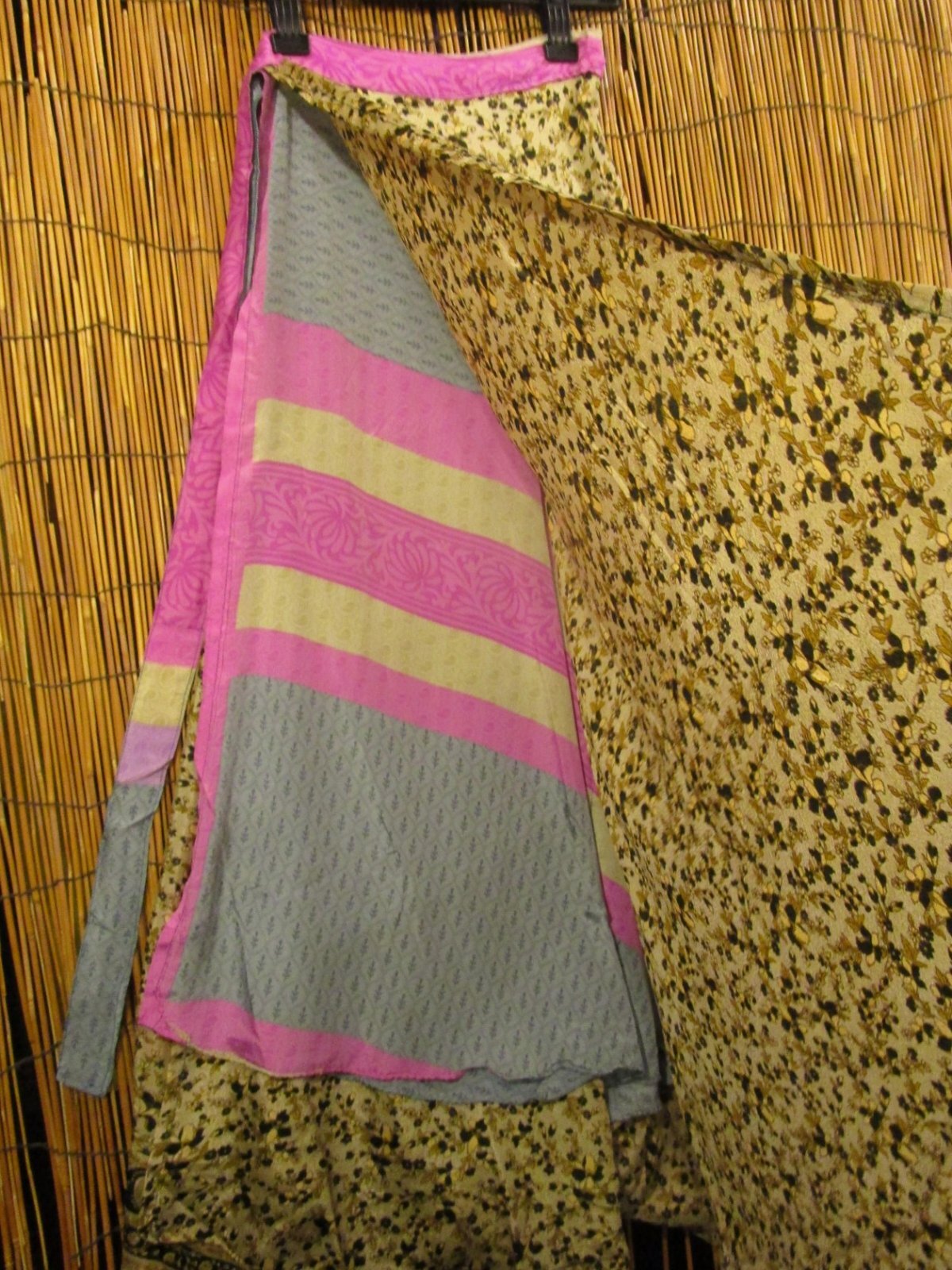 画像3: サリー生地＊ポリエステル素材＊フリーサイズ＊２ＷＡＹ＊二枚重ね＊マキシ丈＊ラップスカート