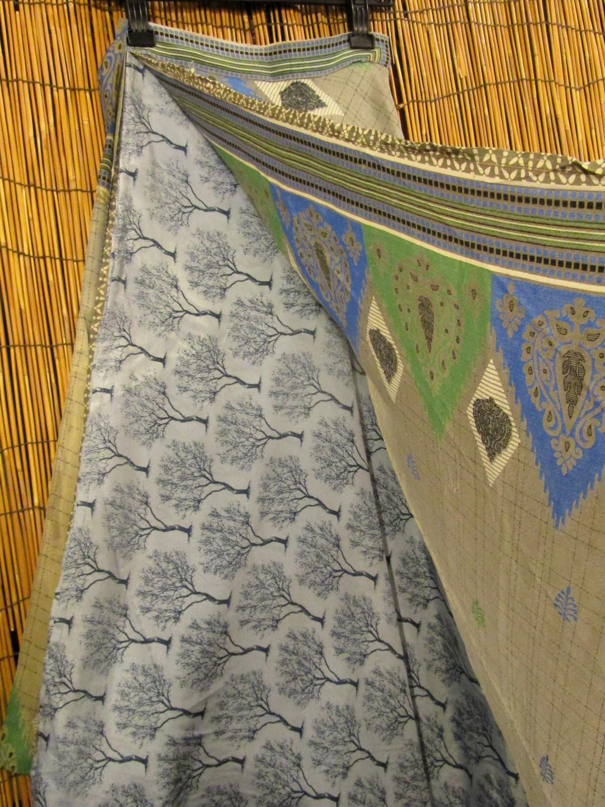 画像3: サリー生地＊ポリエステル素材＊フリーサイズ＊２ＷＡＹ＊二枚重ね＊マキシ丈＊ラップスカート