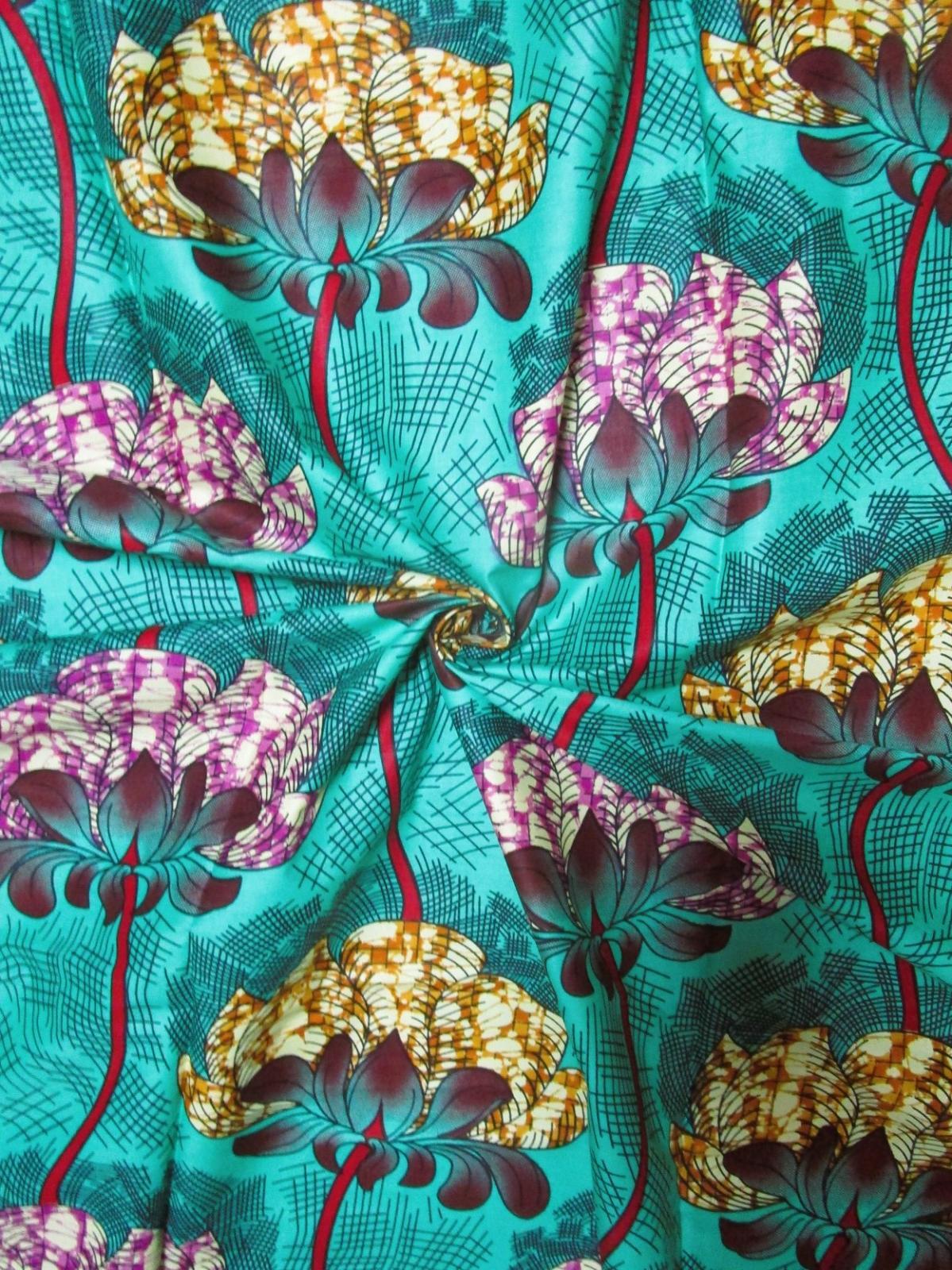 画像: アフリカンプリント生地 パーニュ