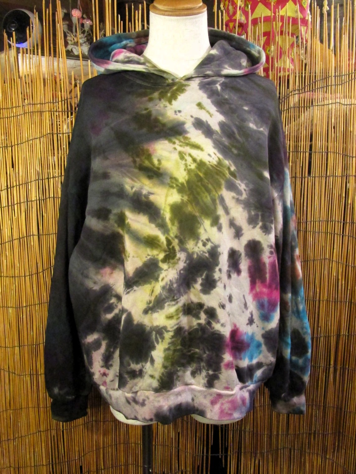 画像1: タイダイ染め＊裏起毛＊スウェット生地＊パーカー