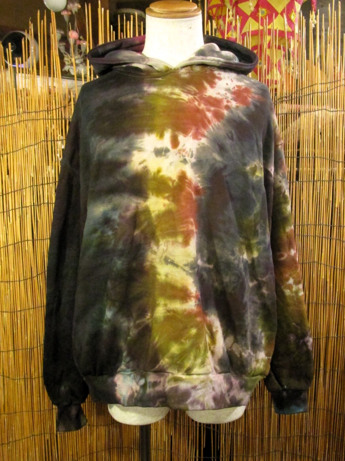 画像1: タイダイ染め＊裏起毛＊スウェット生地＊パーカー