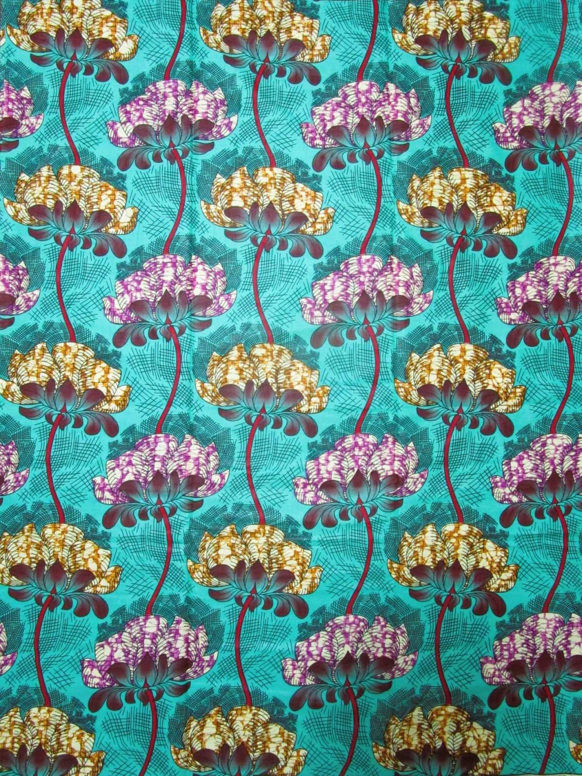 画像1: アフリカンプリント生地 パーニュ