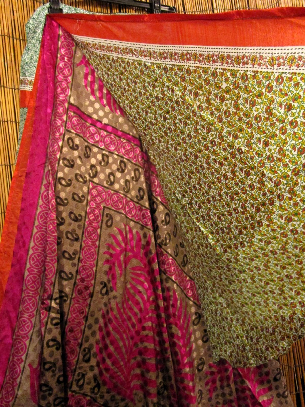 画像3: サリー生地＊ポリエステル素材＊フリーサイズ＊２ＷＡＹ＊二枚重ね＊マキシ丈＊ラップスカート