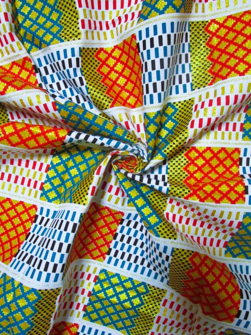 画像: アフリカンプリント生地 パーニュ