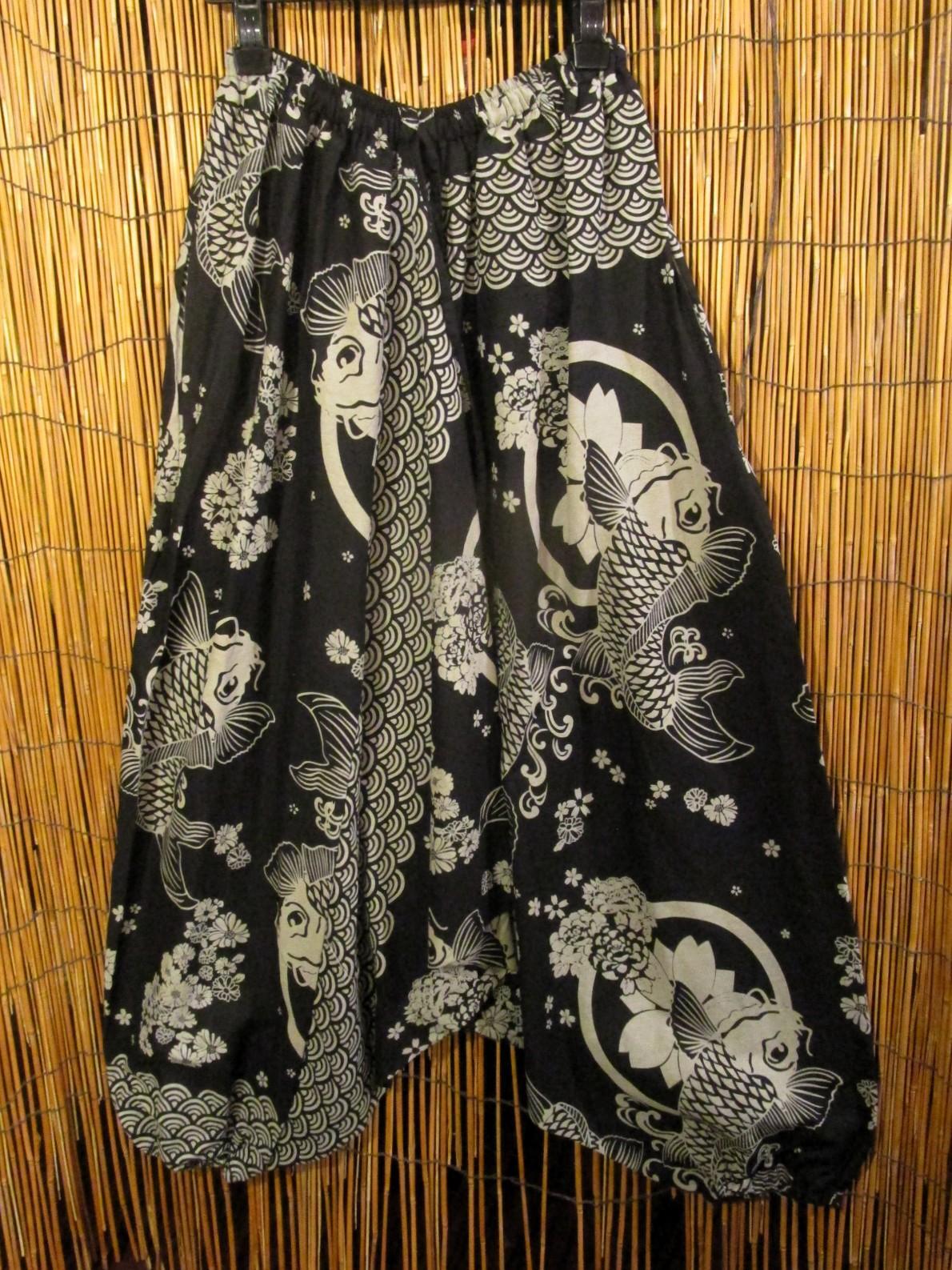 画像1: 和風プリント＊コットン素材＊ふんわり＊サルエルパンツ