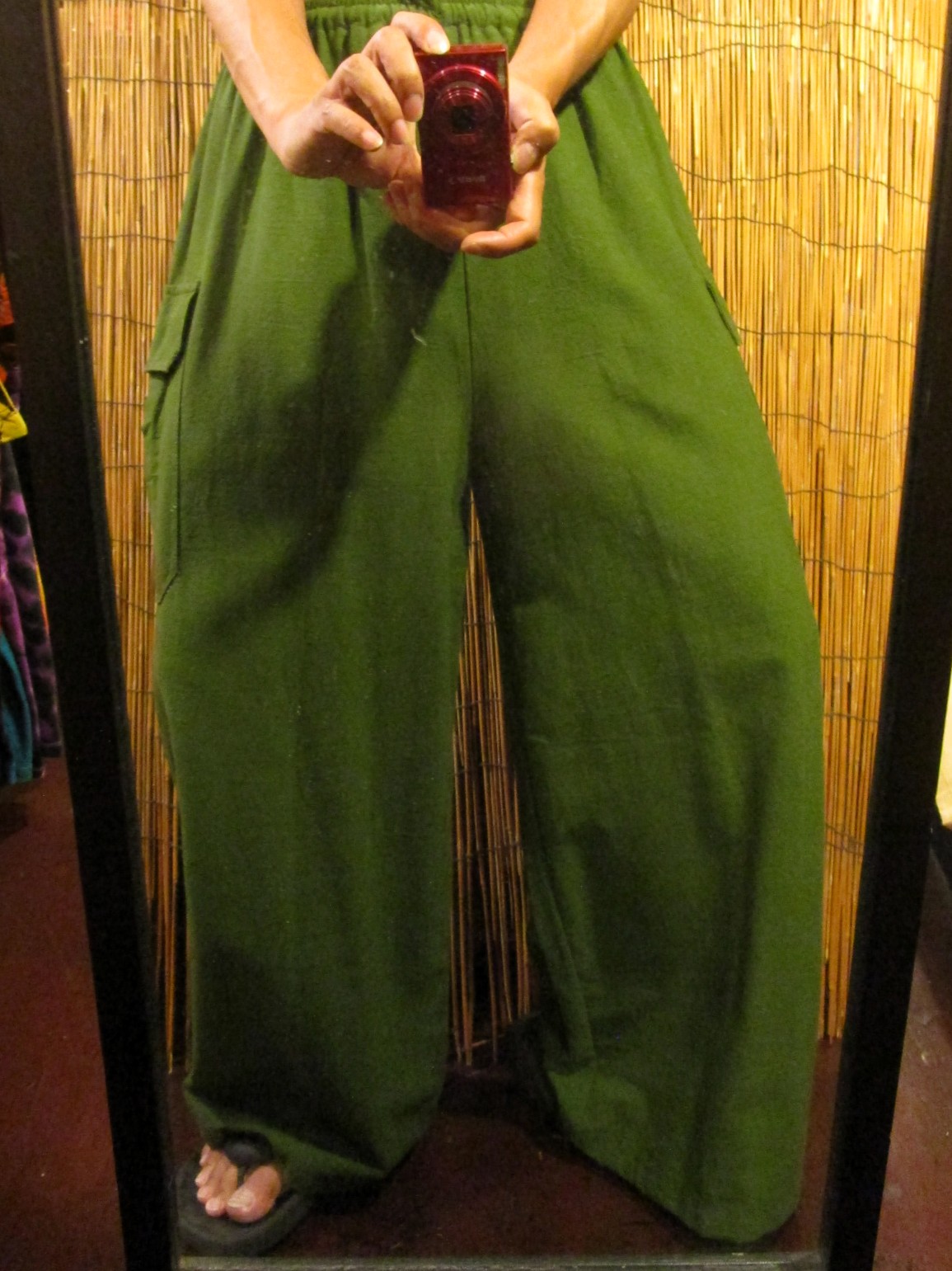 画像: 無地＊コットン素材＊ゆったりサイズ＊カーゴタイプ＊ロング丈パンツ