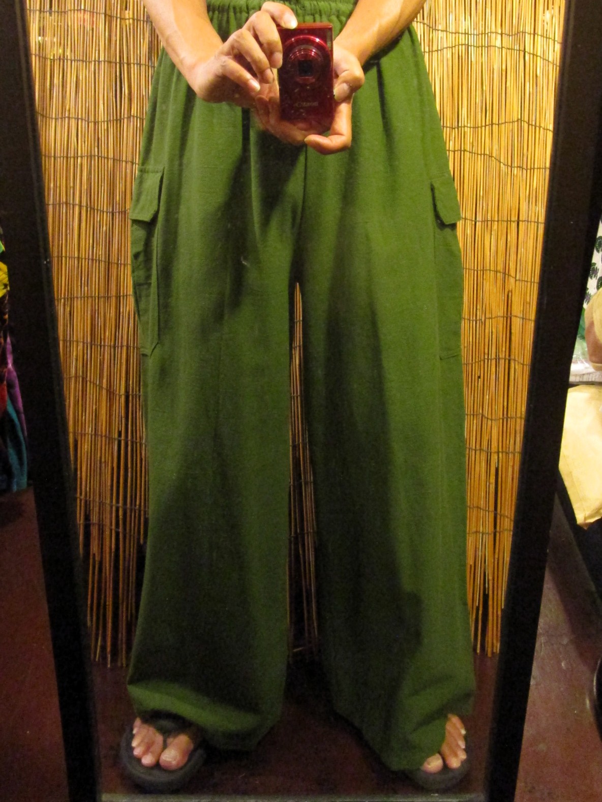 画像: 無地＊コットン素材＊ゆったりサイズ＊カーゴタイプ＊ロング丈パンツ