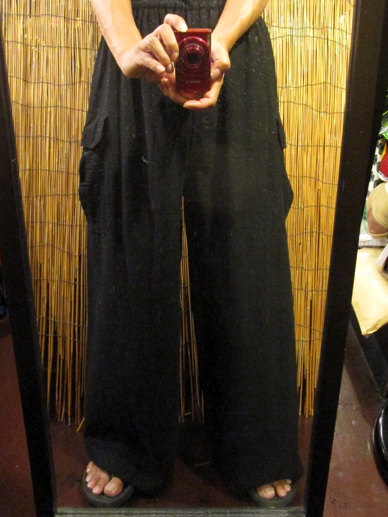 画像: 無地＊コットン素材＊ゆったりサイズ＊カーゴタイプ＊ロング丈パンツ