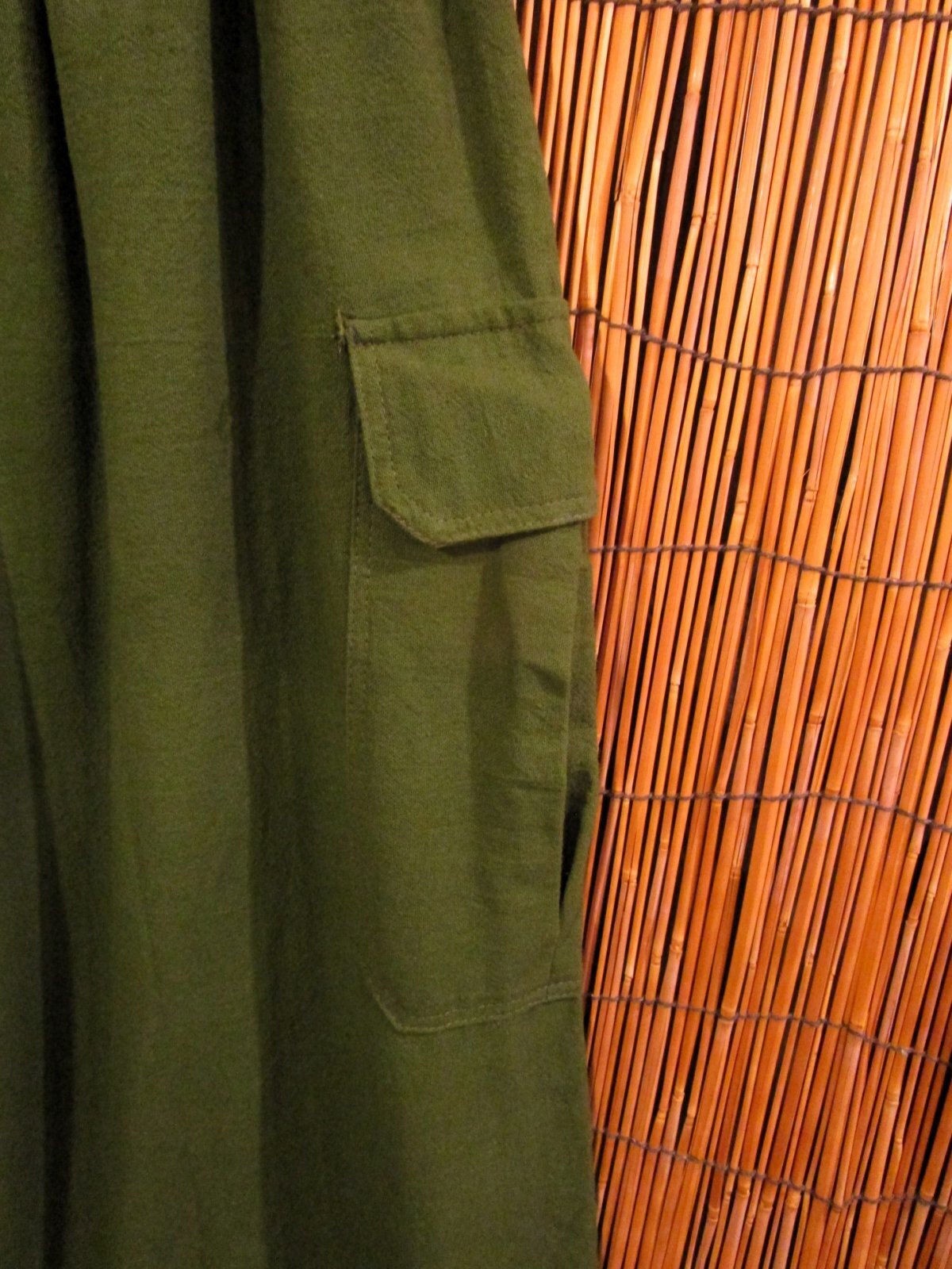 画像2: 無地＊コットン素材＊ゆったりサイズ＊カーゴタイプ＊ロング丈パンツ