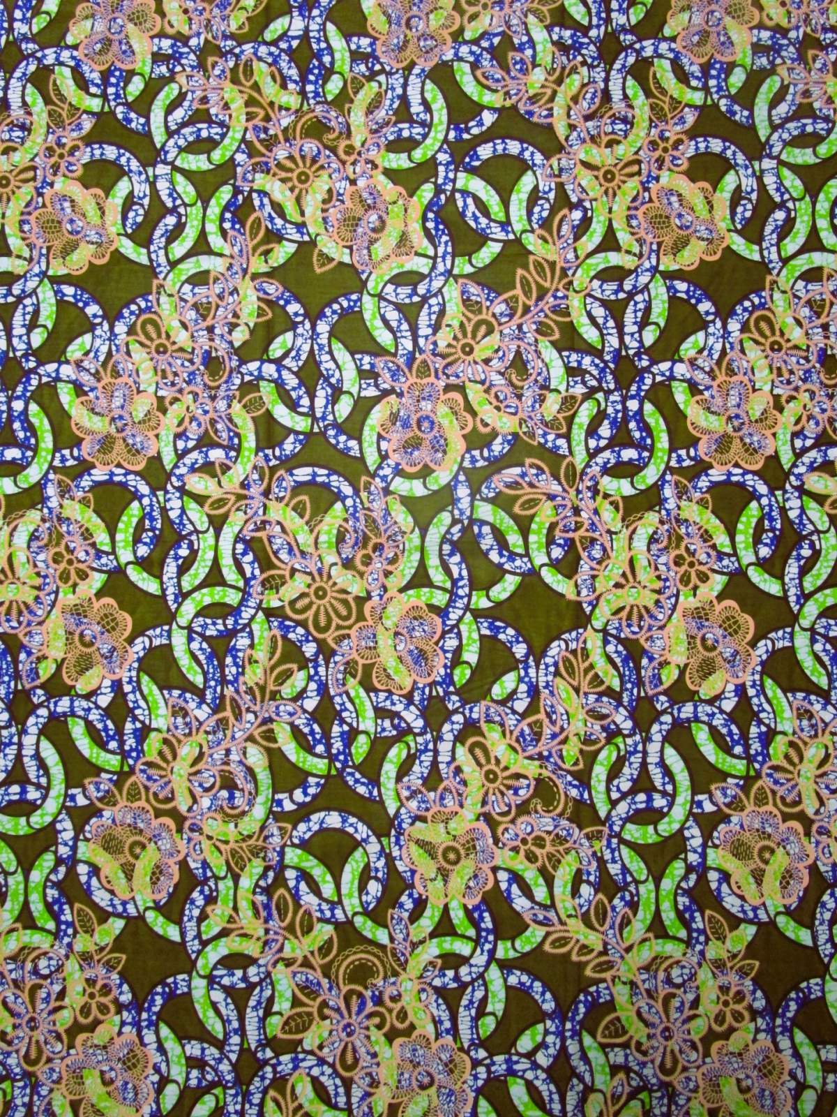 画像1: アフリカンプリント生地 パーニュ