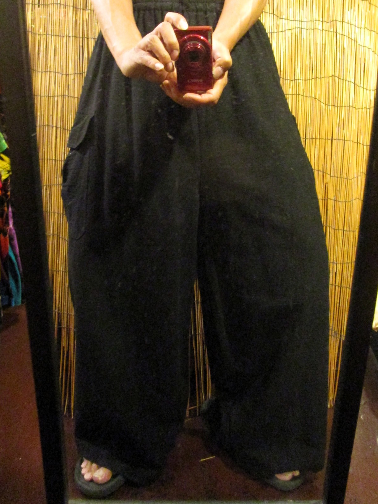 画像: 無地＊コットン素材＊ゆったりサイズ＊カーゴタイプ＊ロング丈パンツ