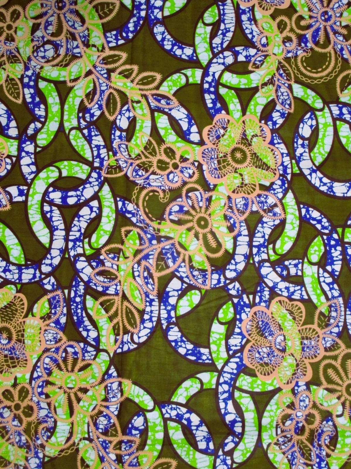 画像: アフリカンプリント生地 パーニュ