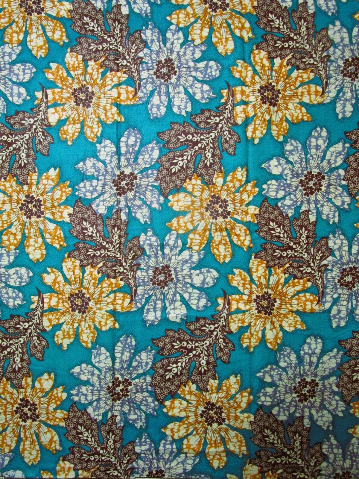 画像1: アフリカンプリント生地 パーニュ