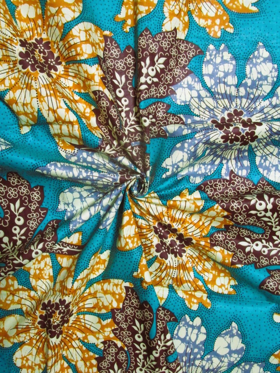 画像: アフリカンプリント生地 パーニュ