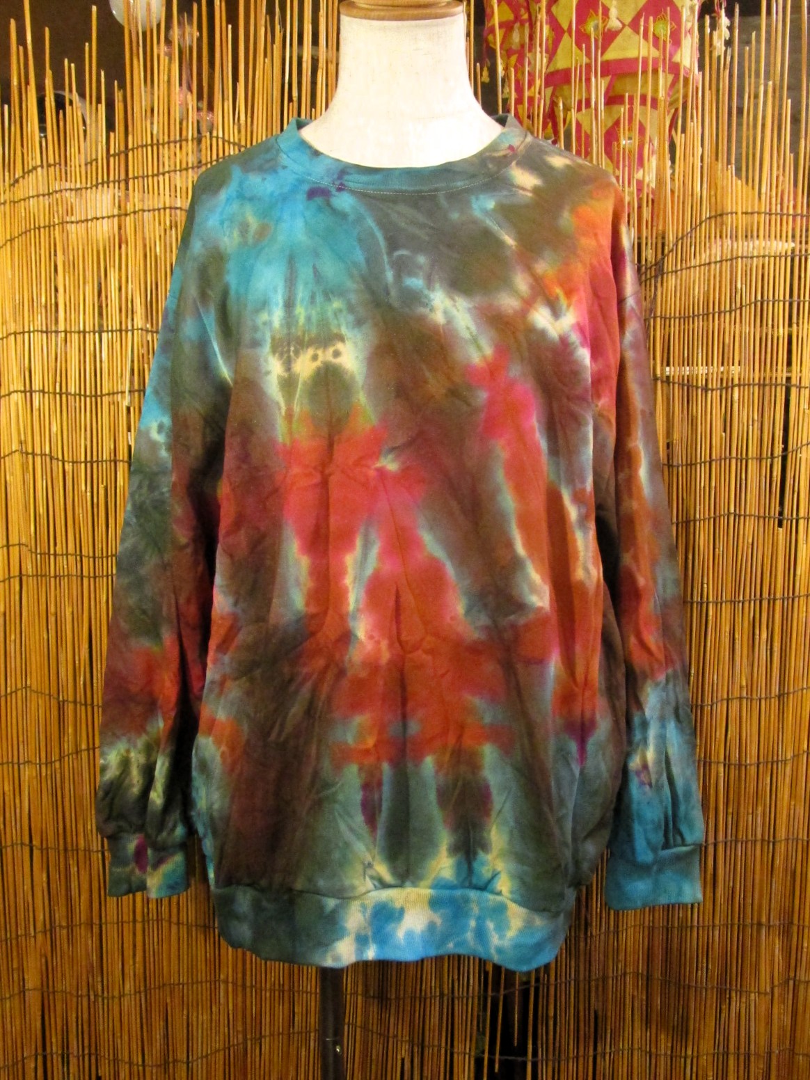 画像1: タイダイ染め＊裏起毛＊スウェット生地＊トレーナー