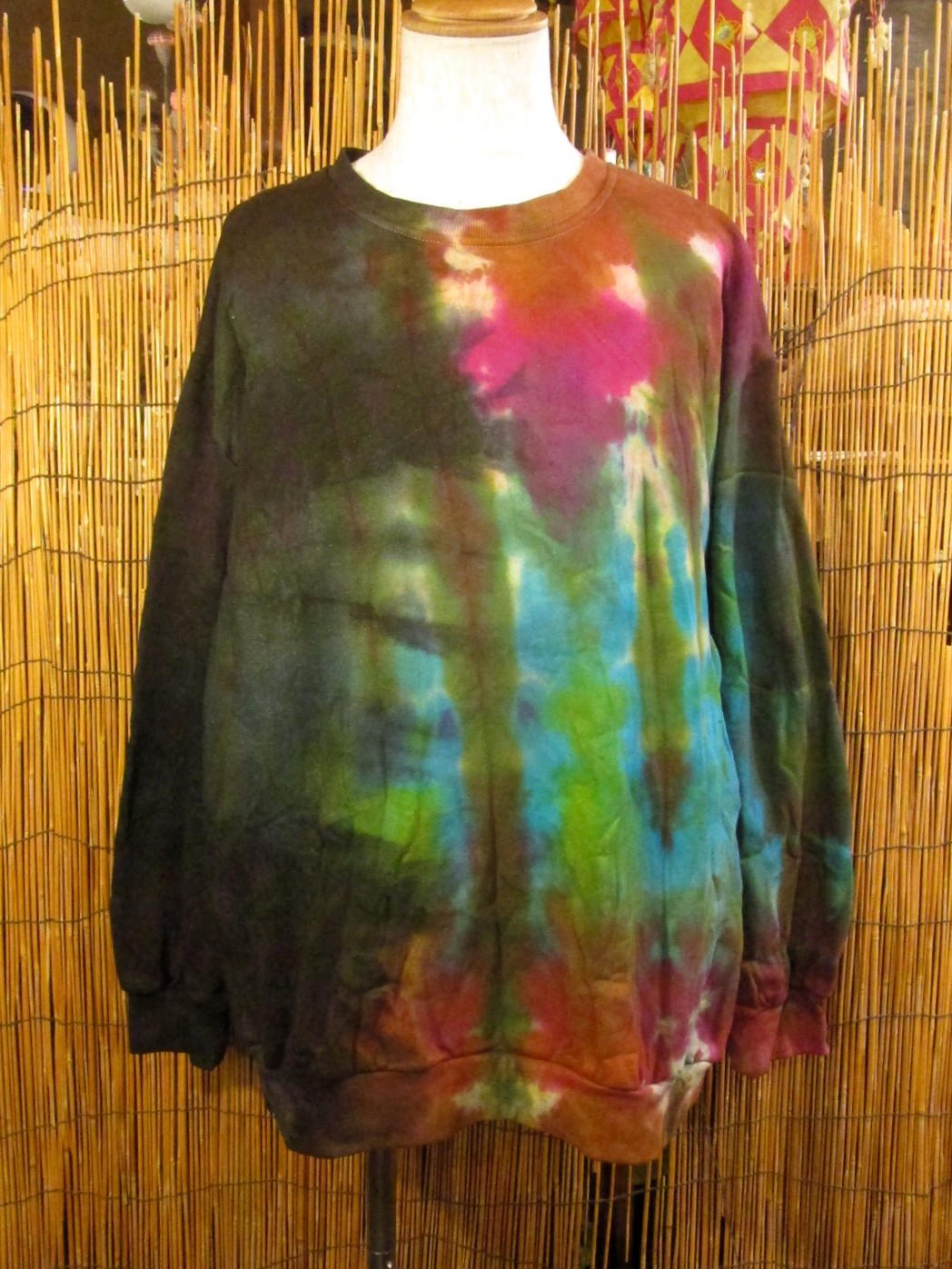 画像1: タイダイ染め＊裏起毛＊スウェット生地＊トレーナー