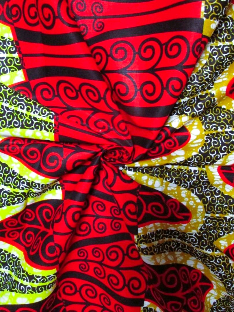 画像: アフリカンプリント生地 パーニュ