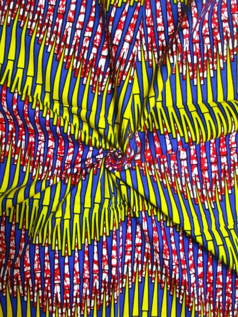 画像: アフリカンプリント生地 パーニュ