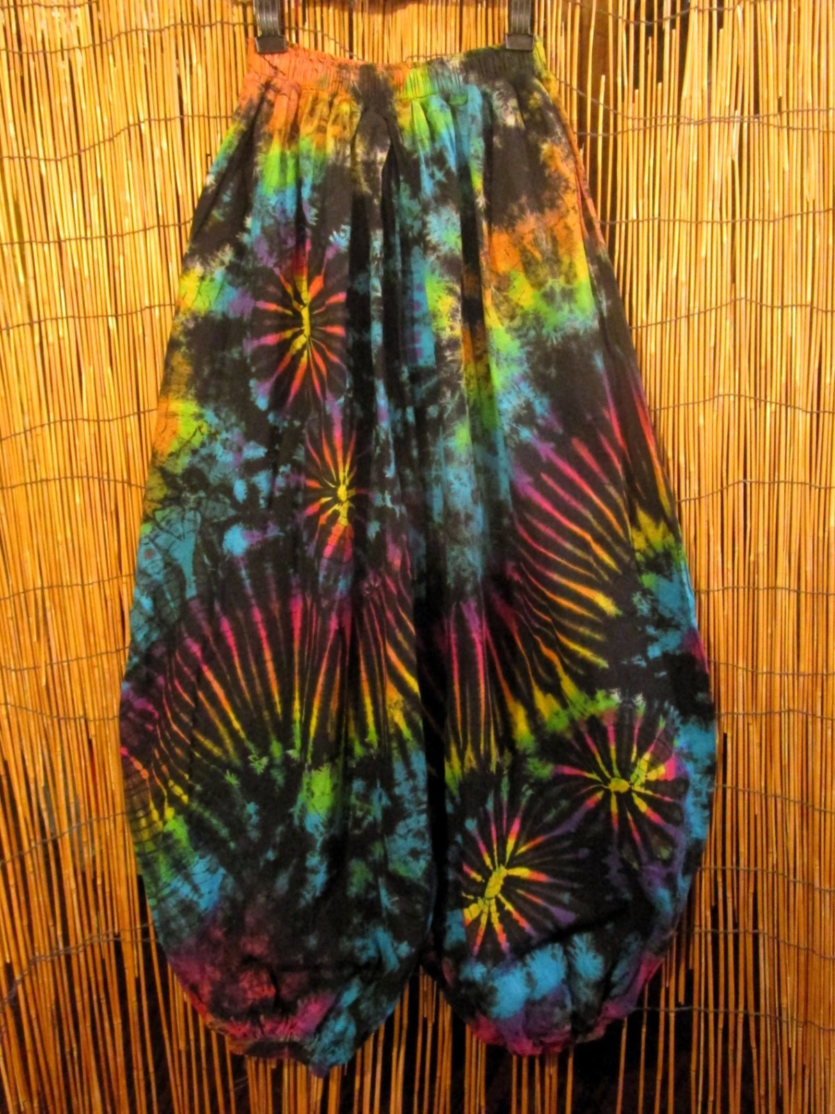 画像1: タイダイ染め＊コットン素材＊ゆったりシルエット＊ビッグアラジンパンツ＊バルーンパンツ