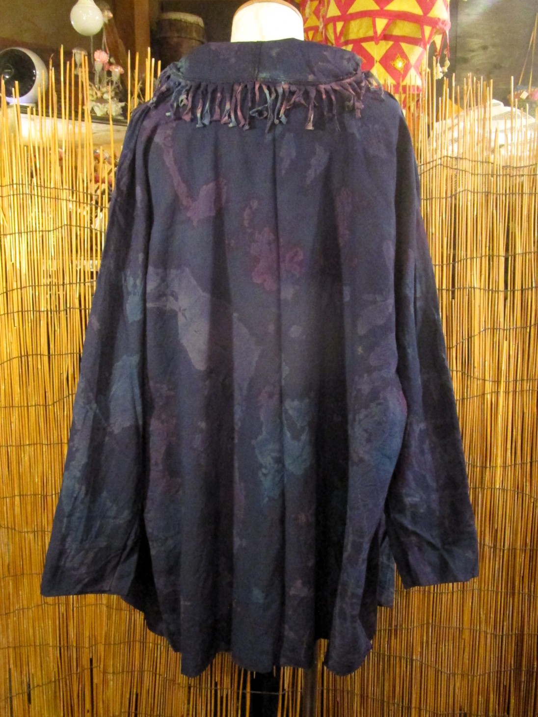 画像3: タイダイ染め＊コットン素材＊ゆったりサイズ＊２ＷＡＹ＊フリンジ＊スナフキン＊旅人風コート