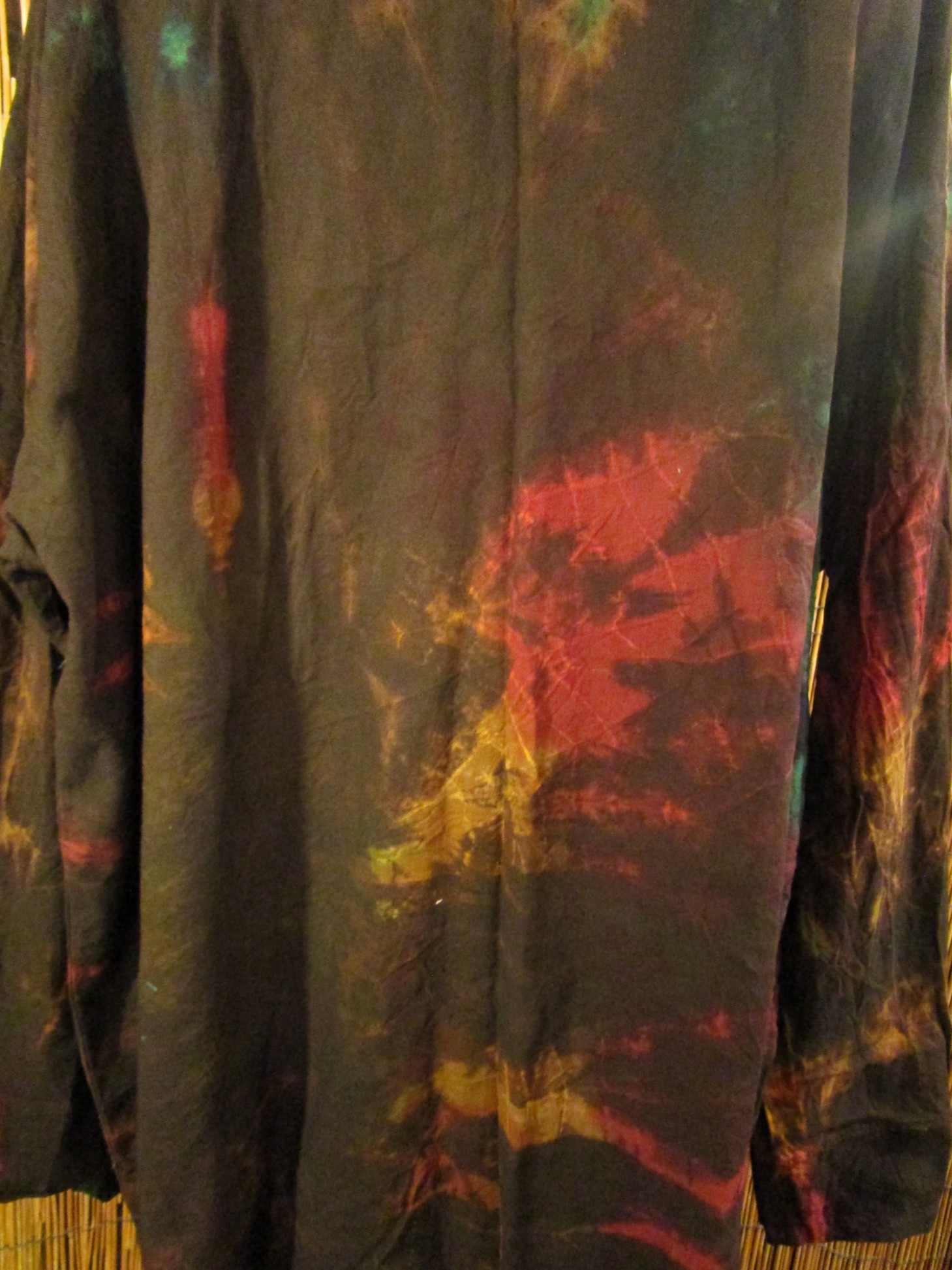 画像: タイダイ染め＊コットン素材＊ゆったりサイズ＊２ＷＡＹ＊フリンジ＊スナフキン＊旅人風コート