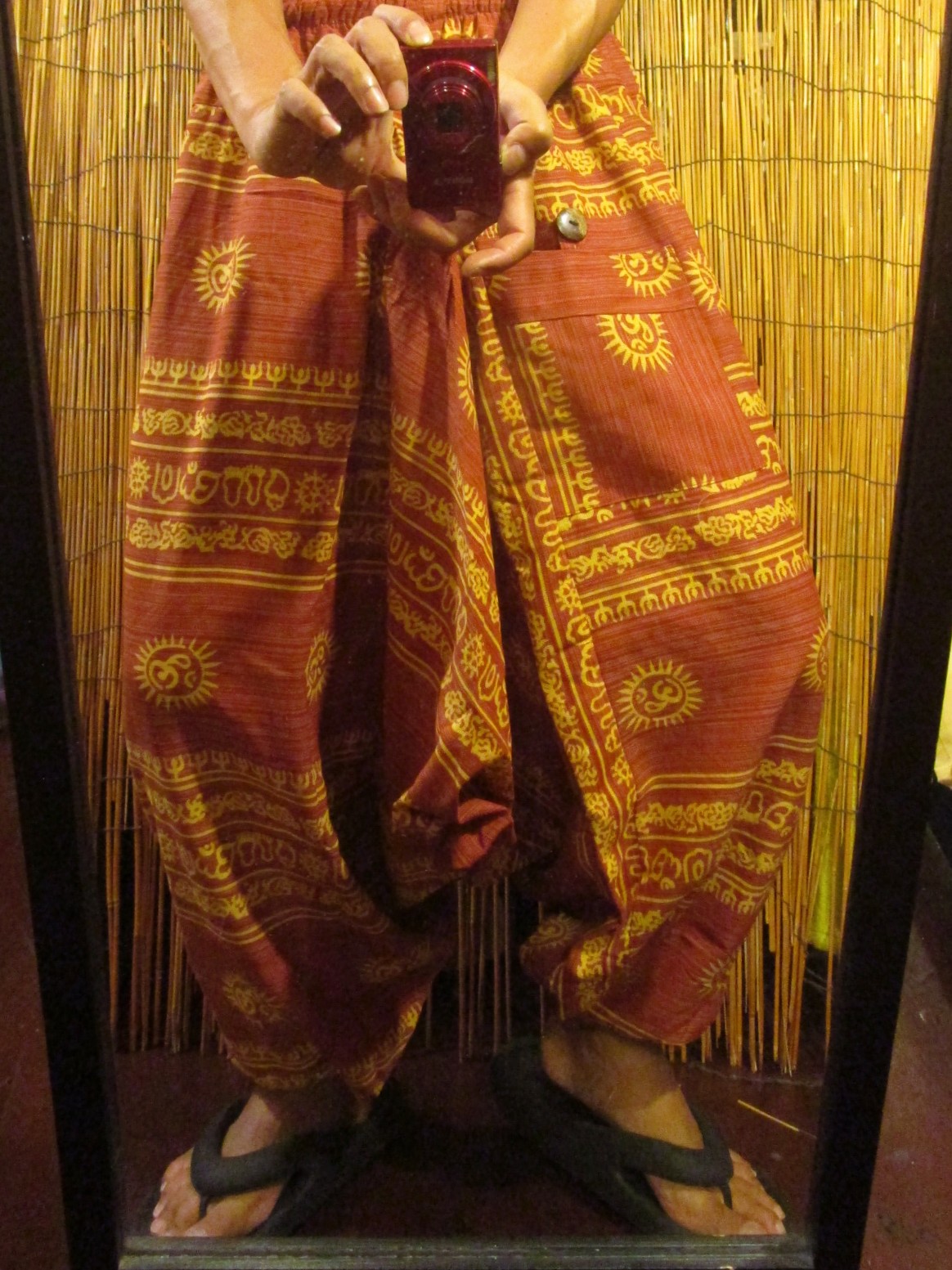 画像: 二色の糸＊コッン素材＊ラムナミプリント＊ふんわり＊サルエルパンツ