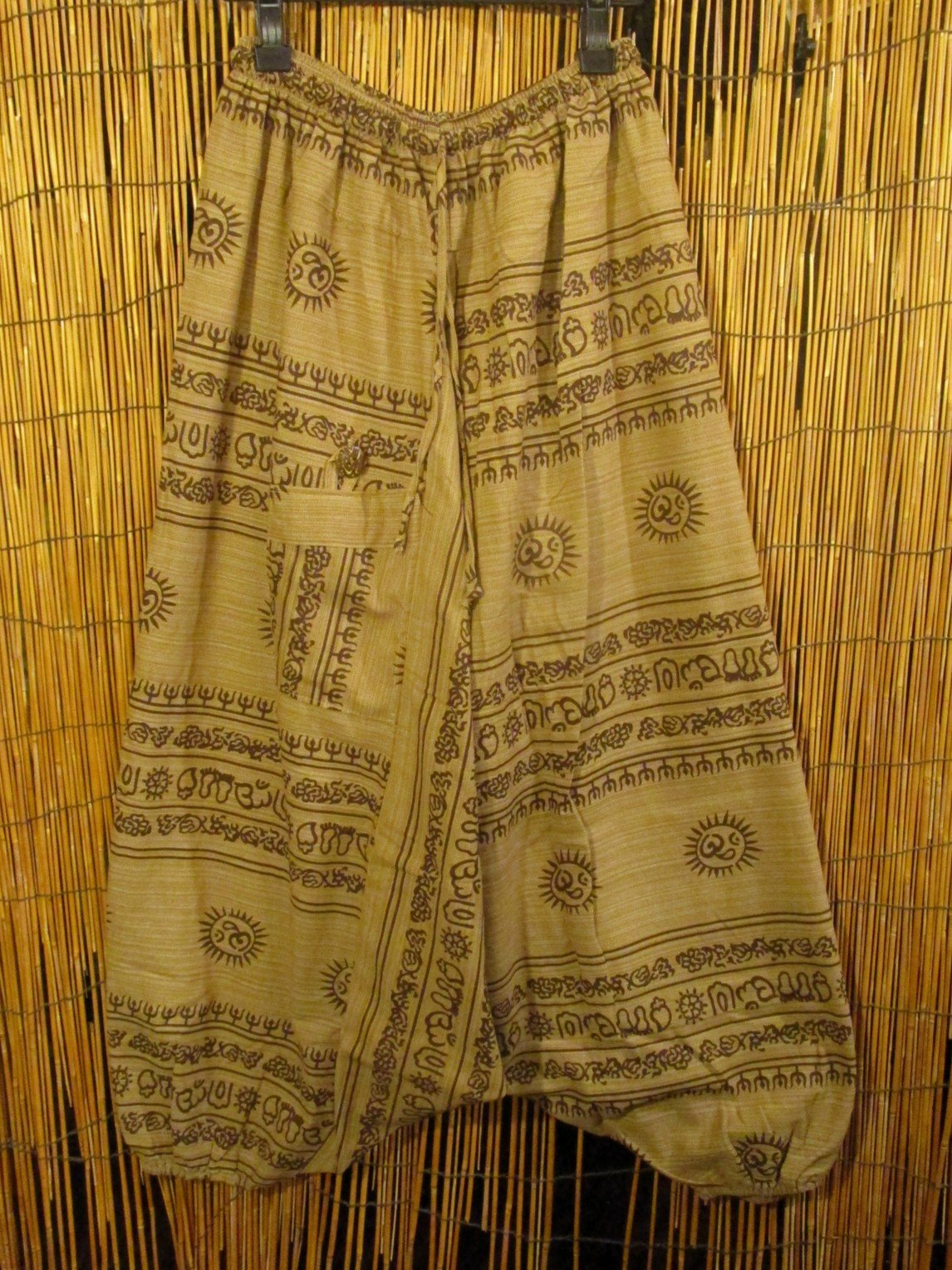 画像1: 二色の糸＊コッン素材＊ラムナミプリント＊ふんわり＊サルエルパンツ