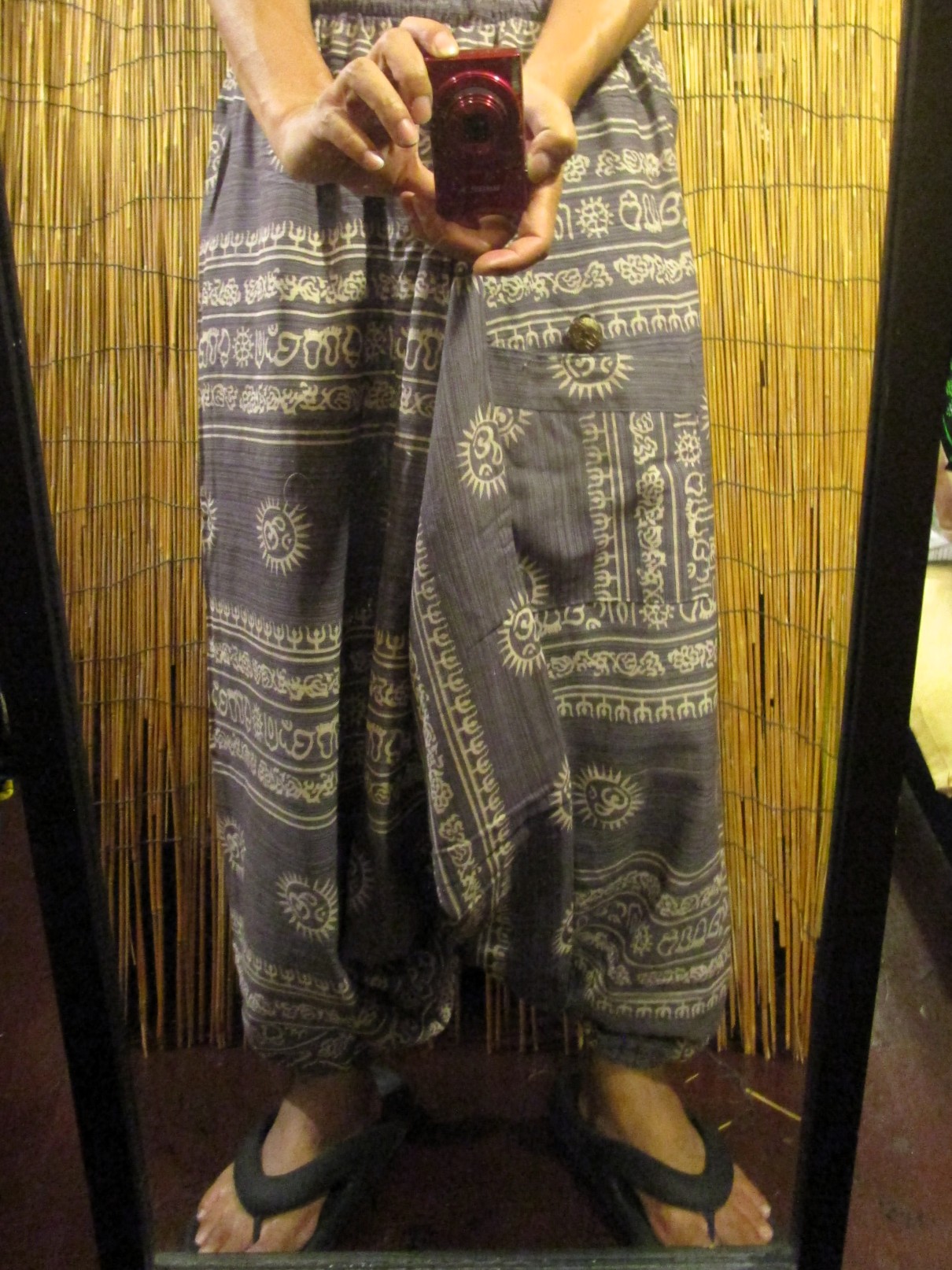 画像: 二色の糸＊コッン素材＊ラムナミプリント＊ふんわり＊サルエルパンツ