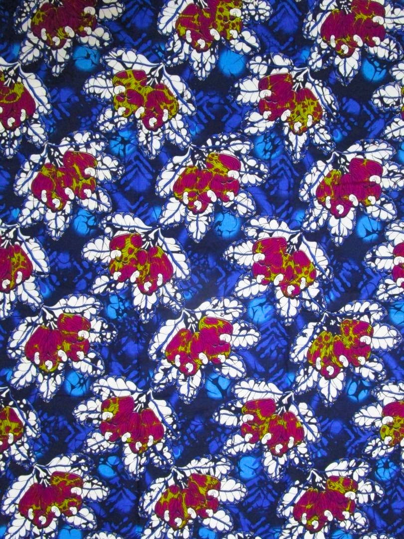 画像1: アフリカンプリント生地 パーニュ