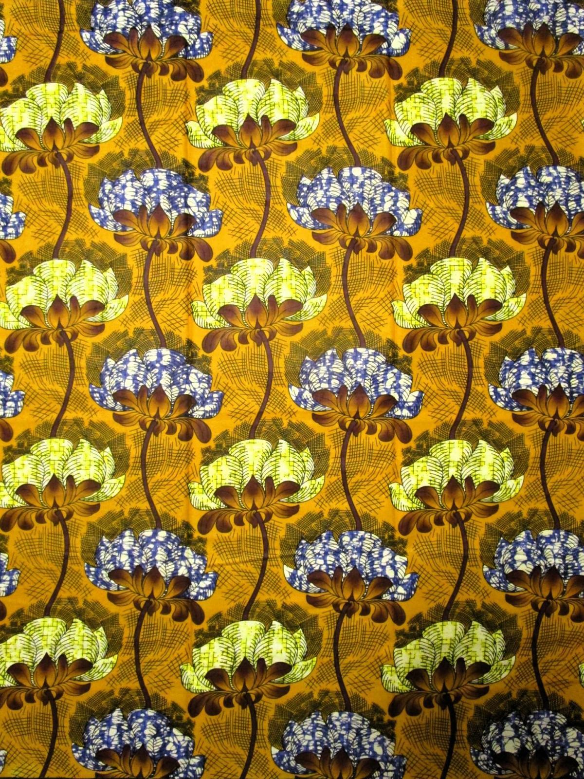 画像: アフリカンプリント生地 パーニュ