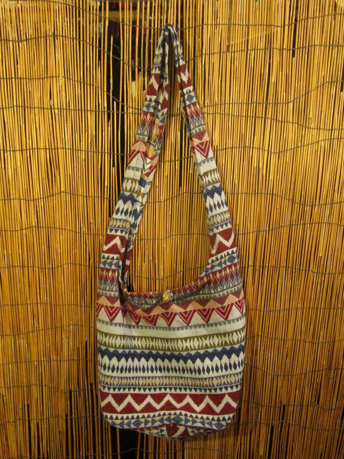 画像1: 織り柄＊コットン素材＊ショルダーバッグ