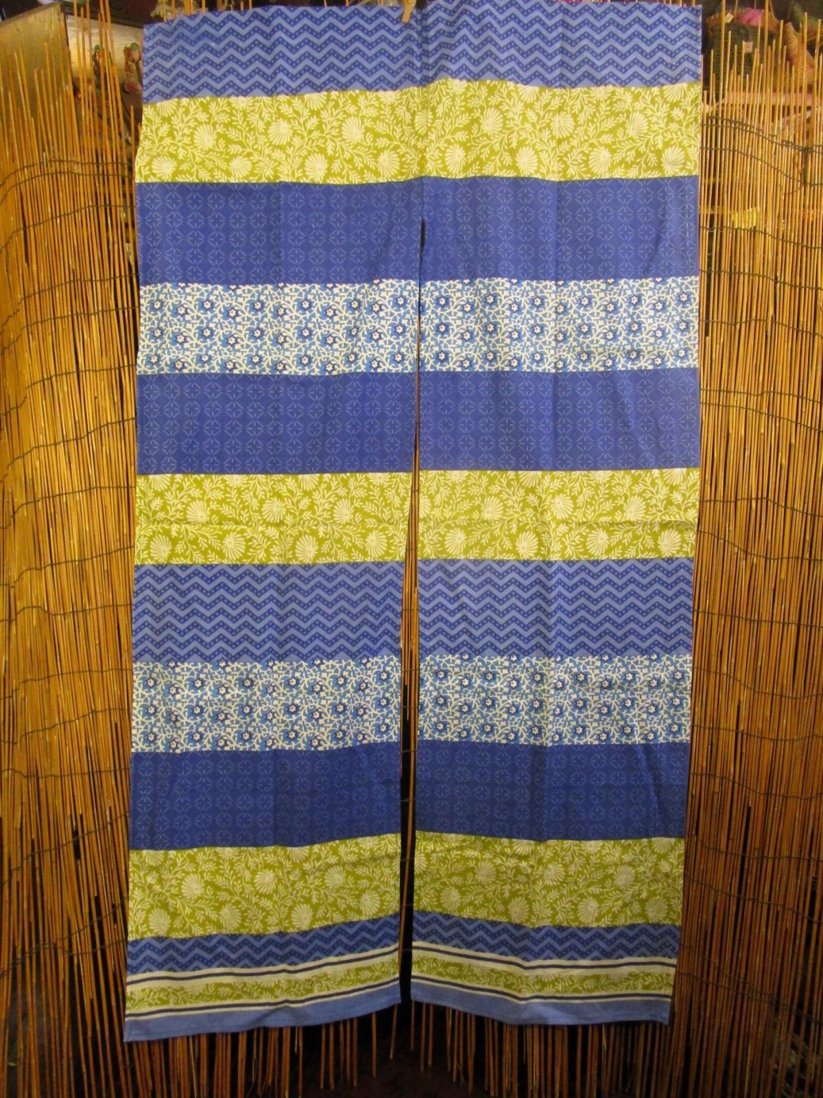 画像1: インド綿＊アジアンプリント＊暖簾＊のれん