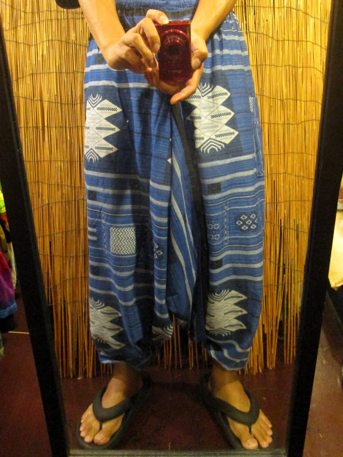 画像: 織り柄風プリント＊コットン素材＊ふんわり＊サルエルパンツ