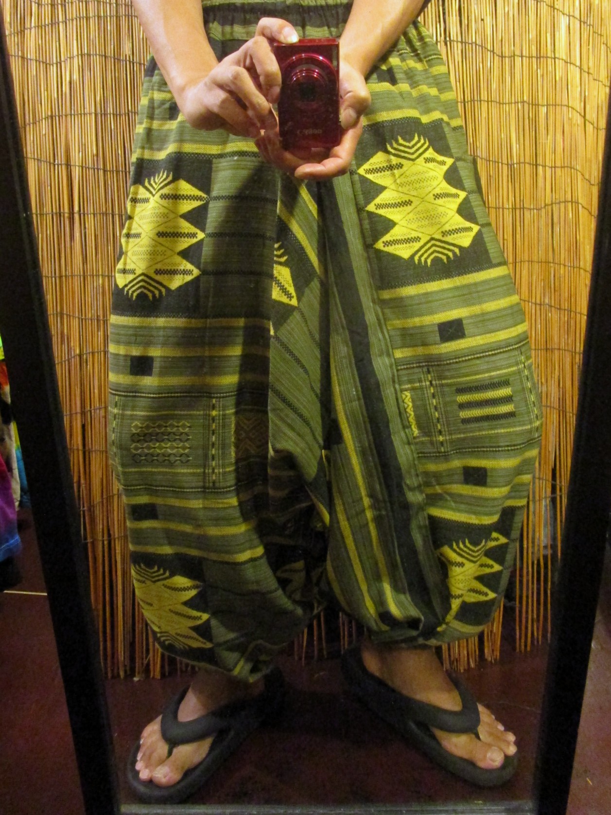 画像: 織り柄風プリント＊コットン素材＊ふんわり＊サルエルパンツ