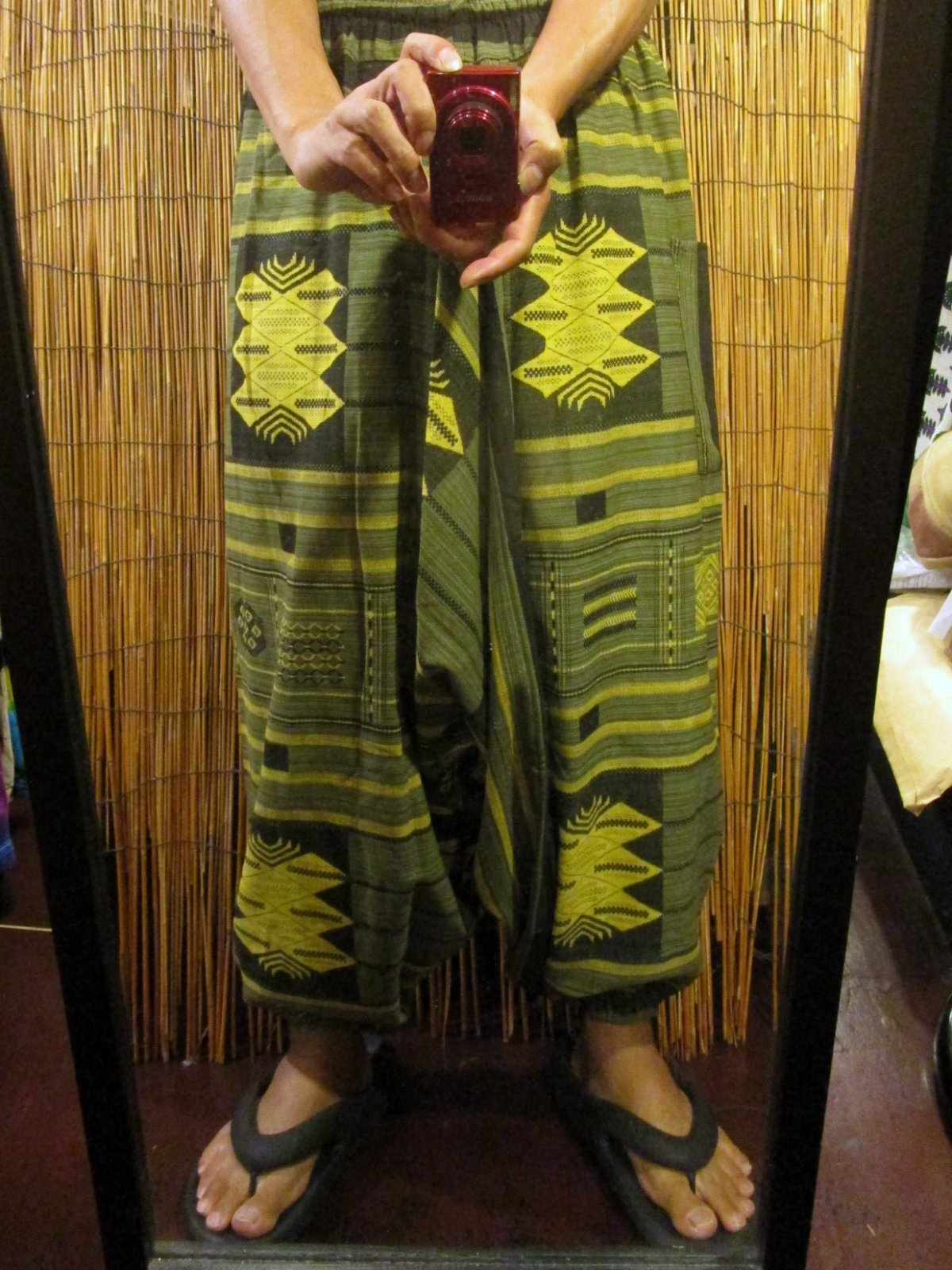 画像: 織り柄風プリント＊コットン素材＊ふんわり＊サルエルパンツ