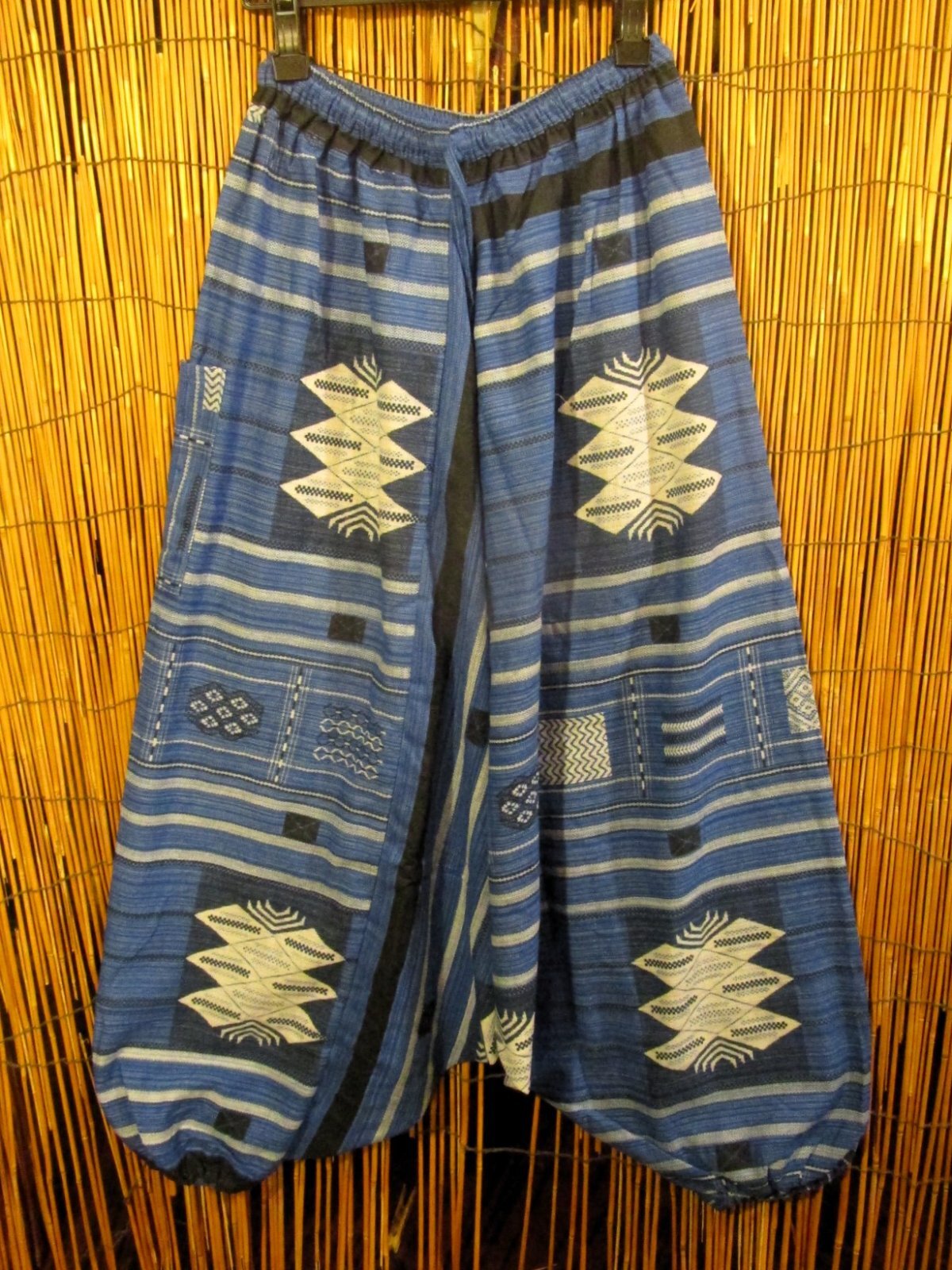 画像1: 織り柄風プリント＊コットン素材＊ふんわり＊サルエルパンツ