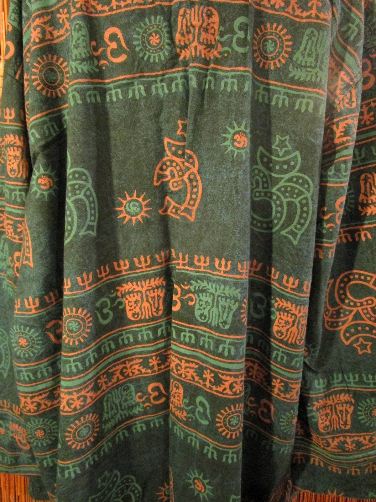 画像: ストーンウォッシュ＆ラムナミプリント＊コットン素材＊ゆったりサイズ＊２ＷＡＹ＊フリンジ＊スナフキン＊旅人風コート