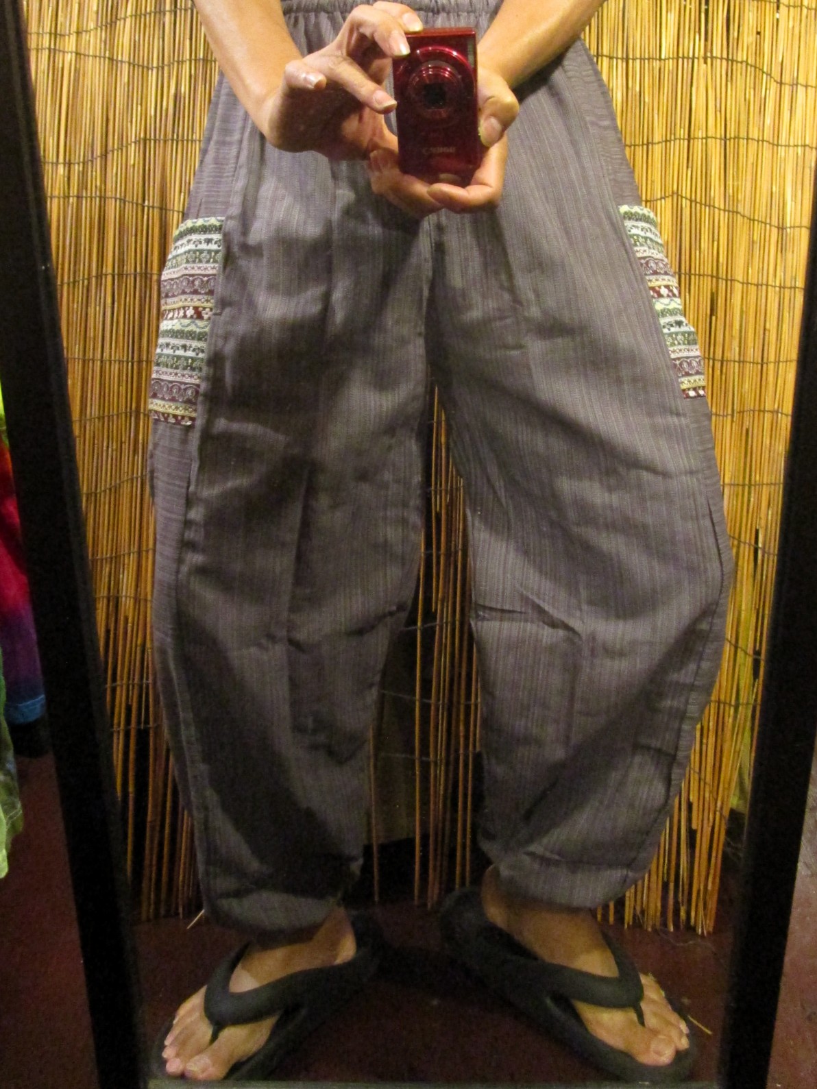 画像: 織り柄＊パッチポケット＊コットン素材＊アラジンパンツ