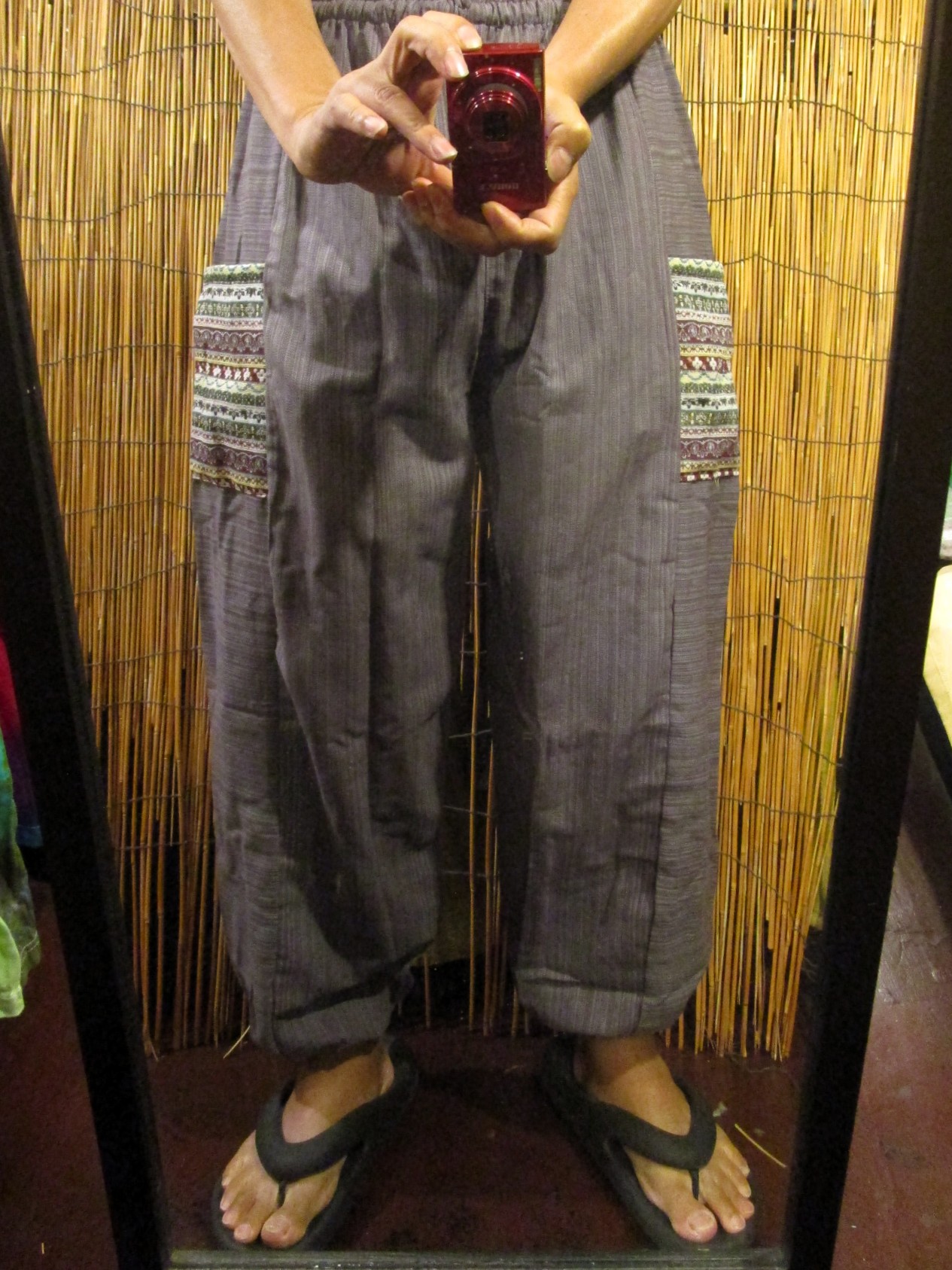 画像: 織り柄＊パッチポケット＊コットン素材＊アラジンパンツ