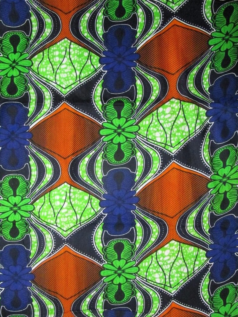 画像1: アフリカンプリント生地 パーニュ