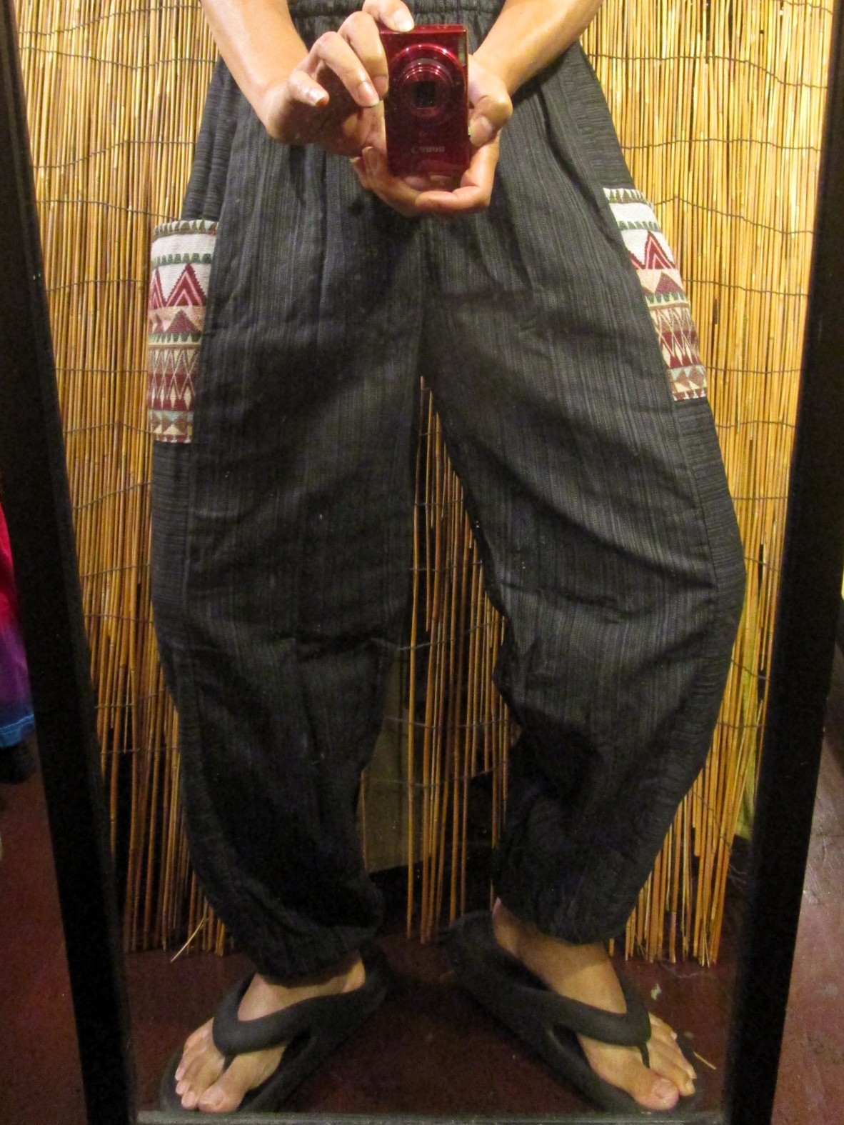 画像: 織り柄＊パッチポケット＊コットン素材＊アラジンパンツ