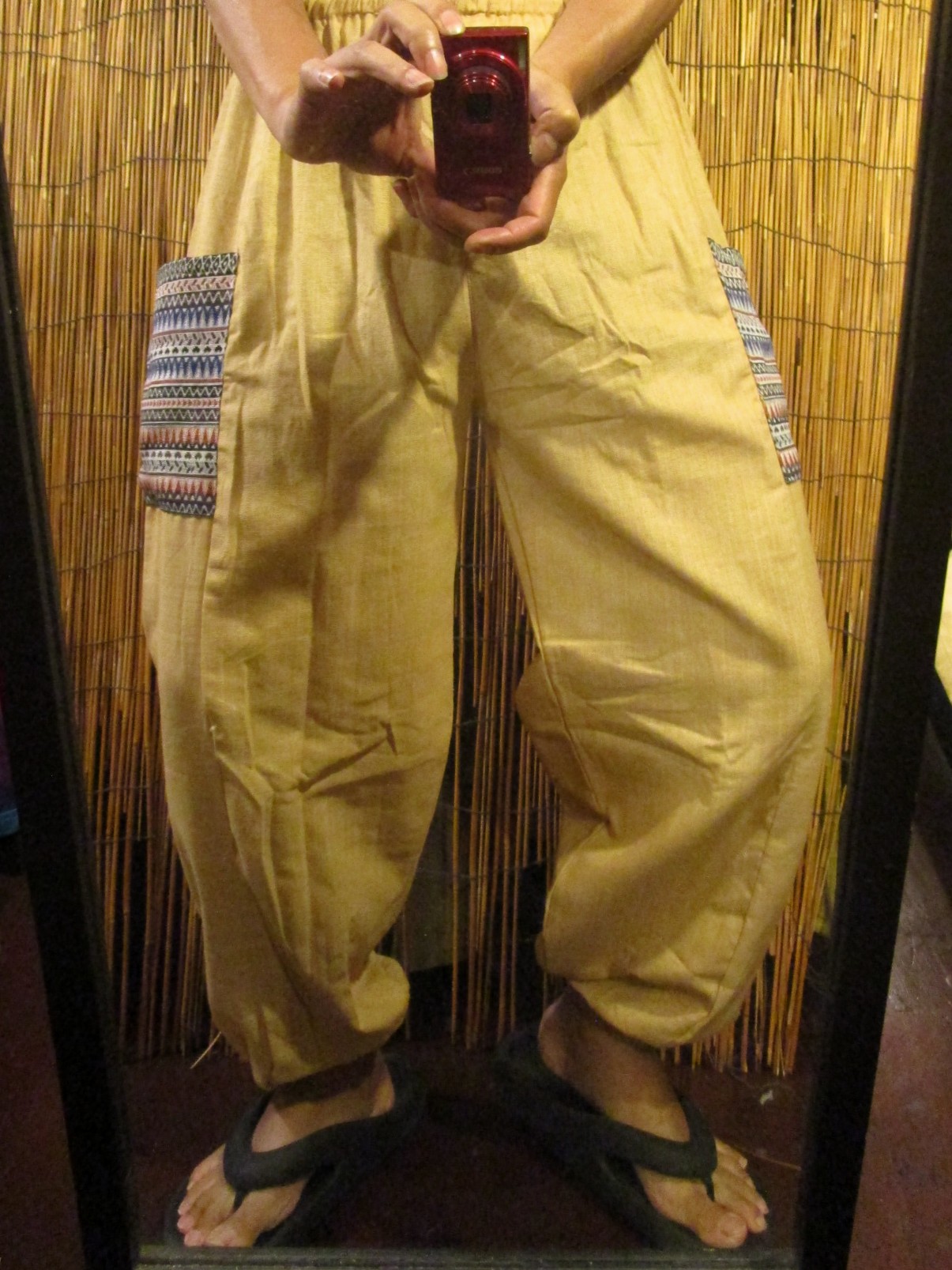 画像: 織り柄＊パッチポケット＊コットン素材＊アラジンパンツ