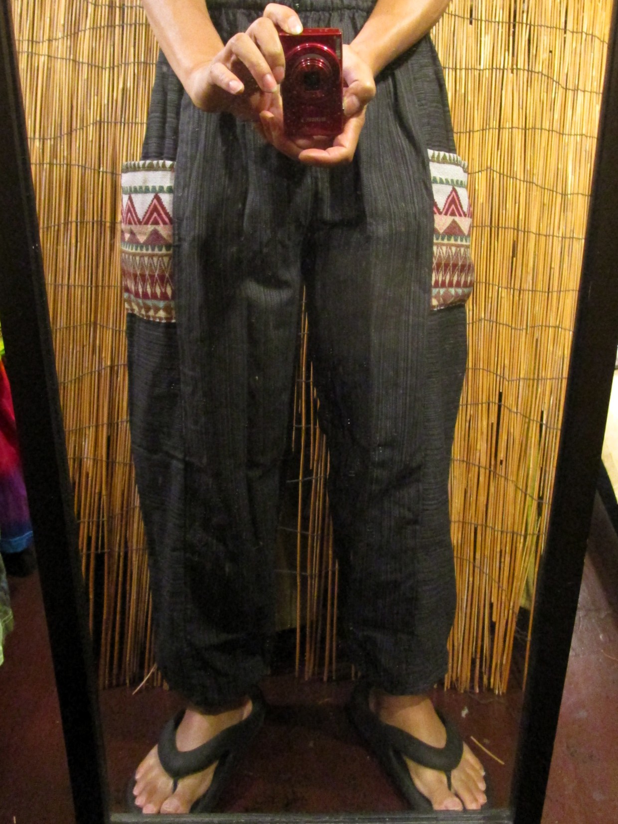 画像: 織り柄＊パッチポケット＊コットン素材＊アラジンパンツ